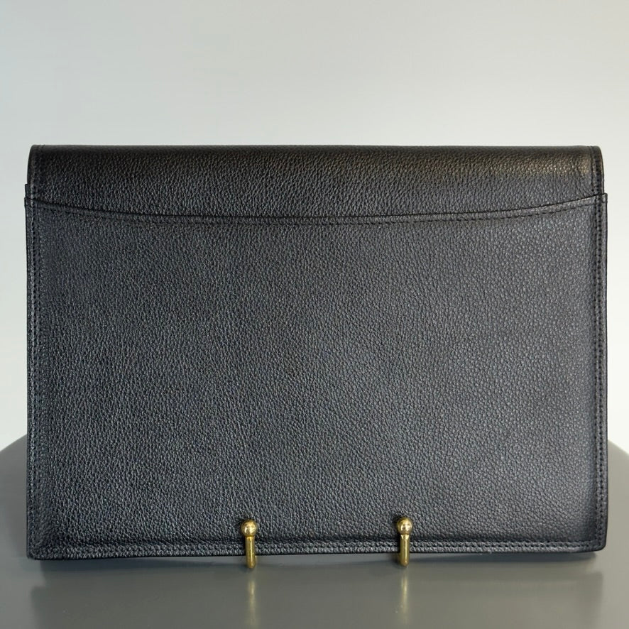 Vintage Yves Saint Laurent Black Leather Clutch - Queen May