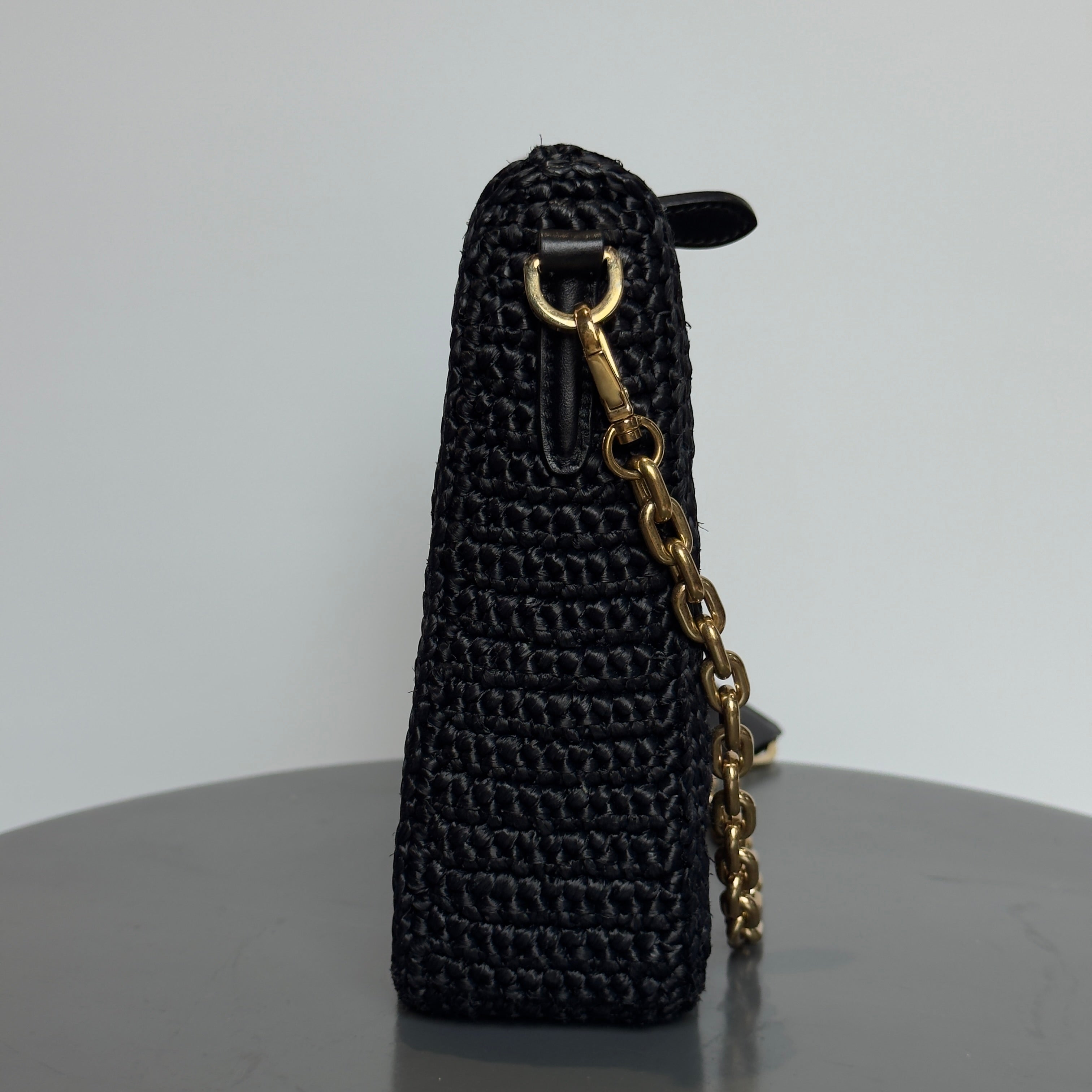 Prada Saffiano Black Raffia