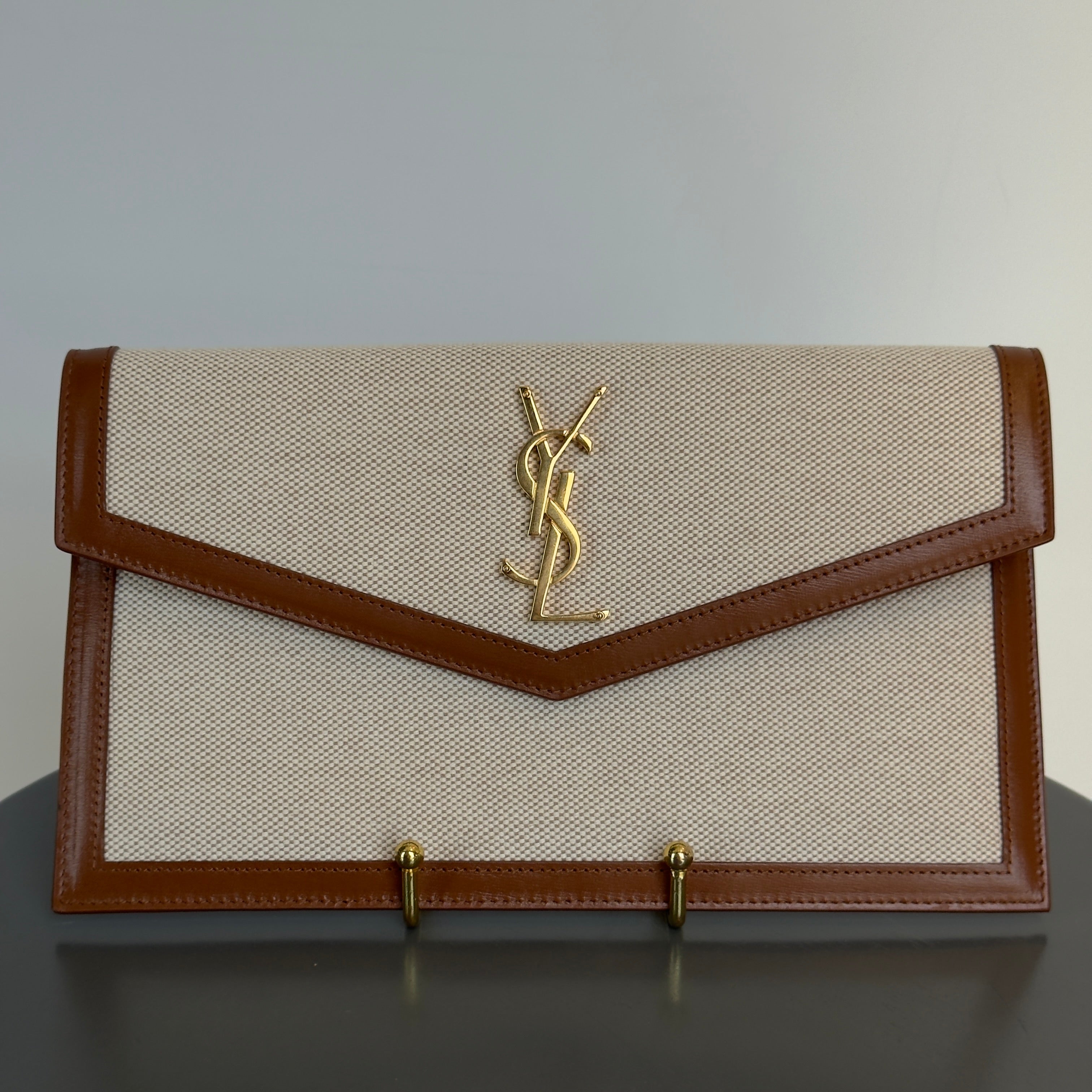Saint Laurent Uptown Canvas Clutch