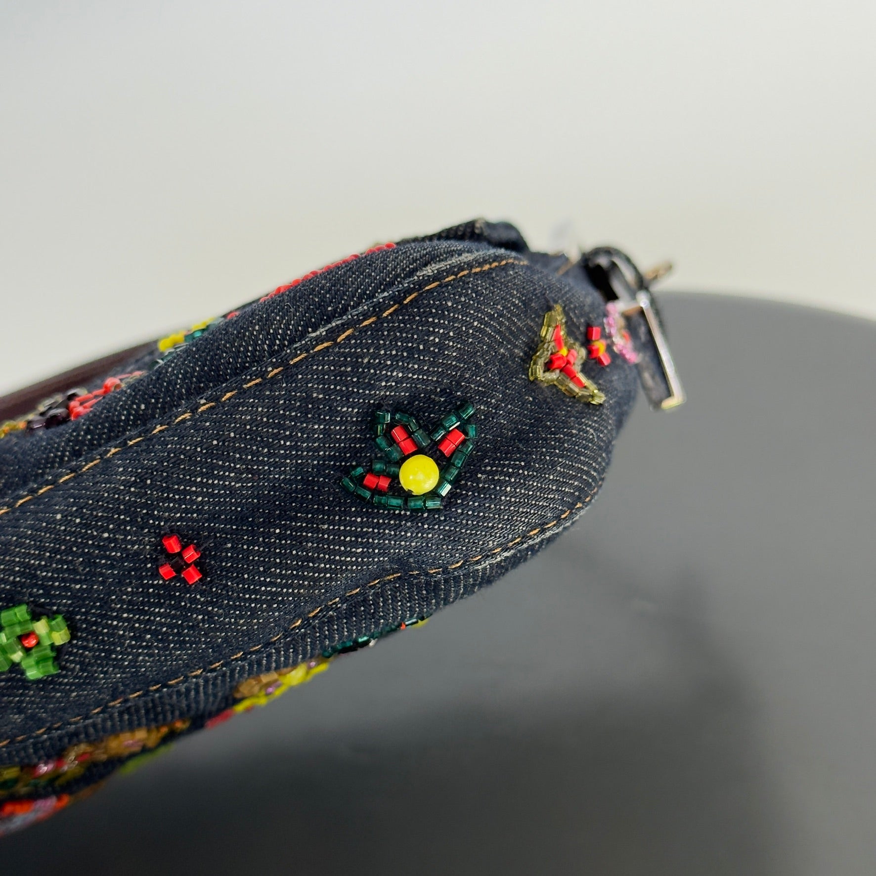 Rare Fendi Denim Beaded Baguette - Queen May
