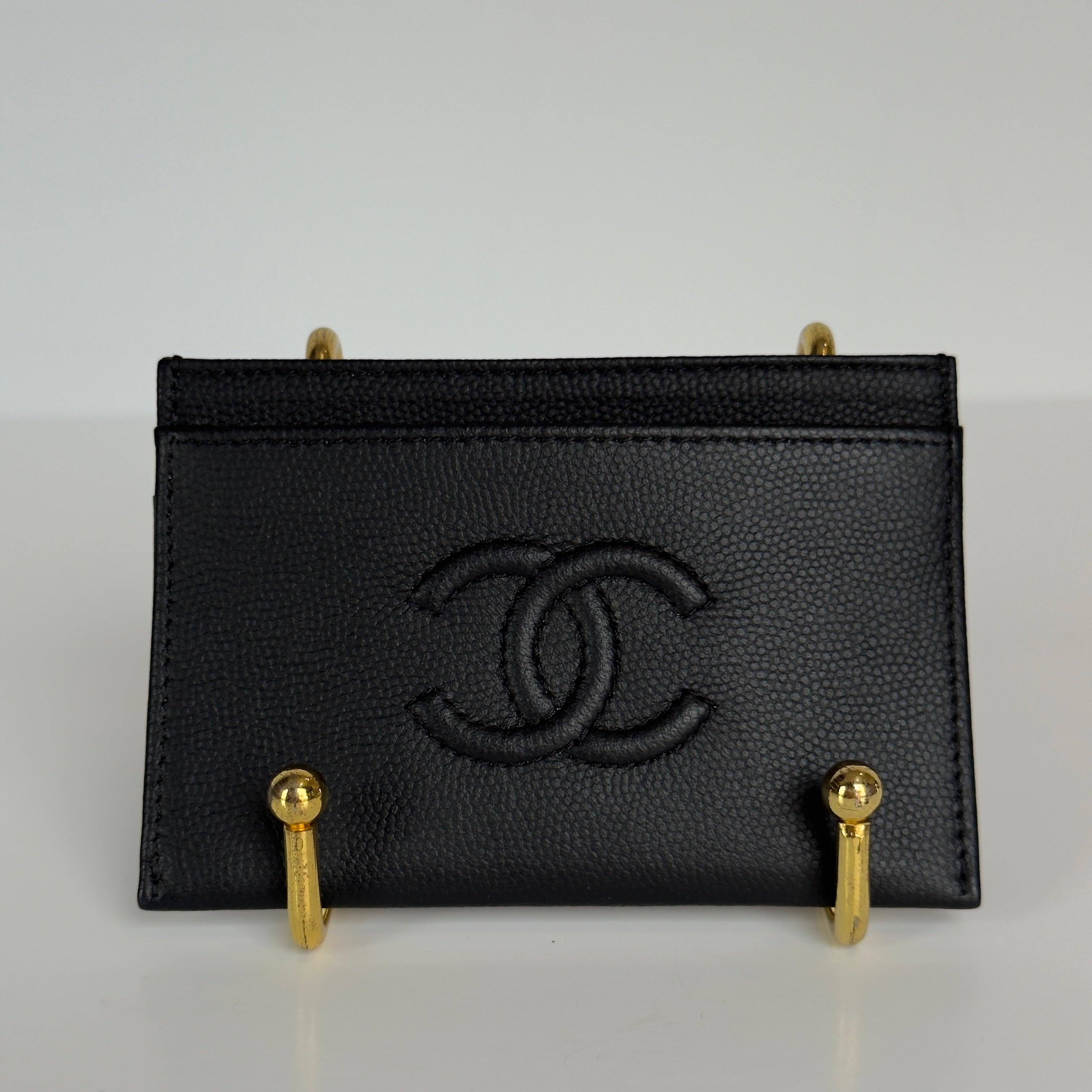 Chanel CC Black Caviar Leather Card Holder - Queen May