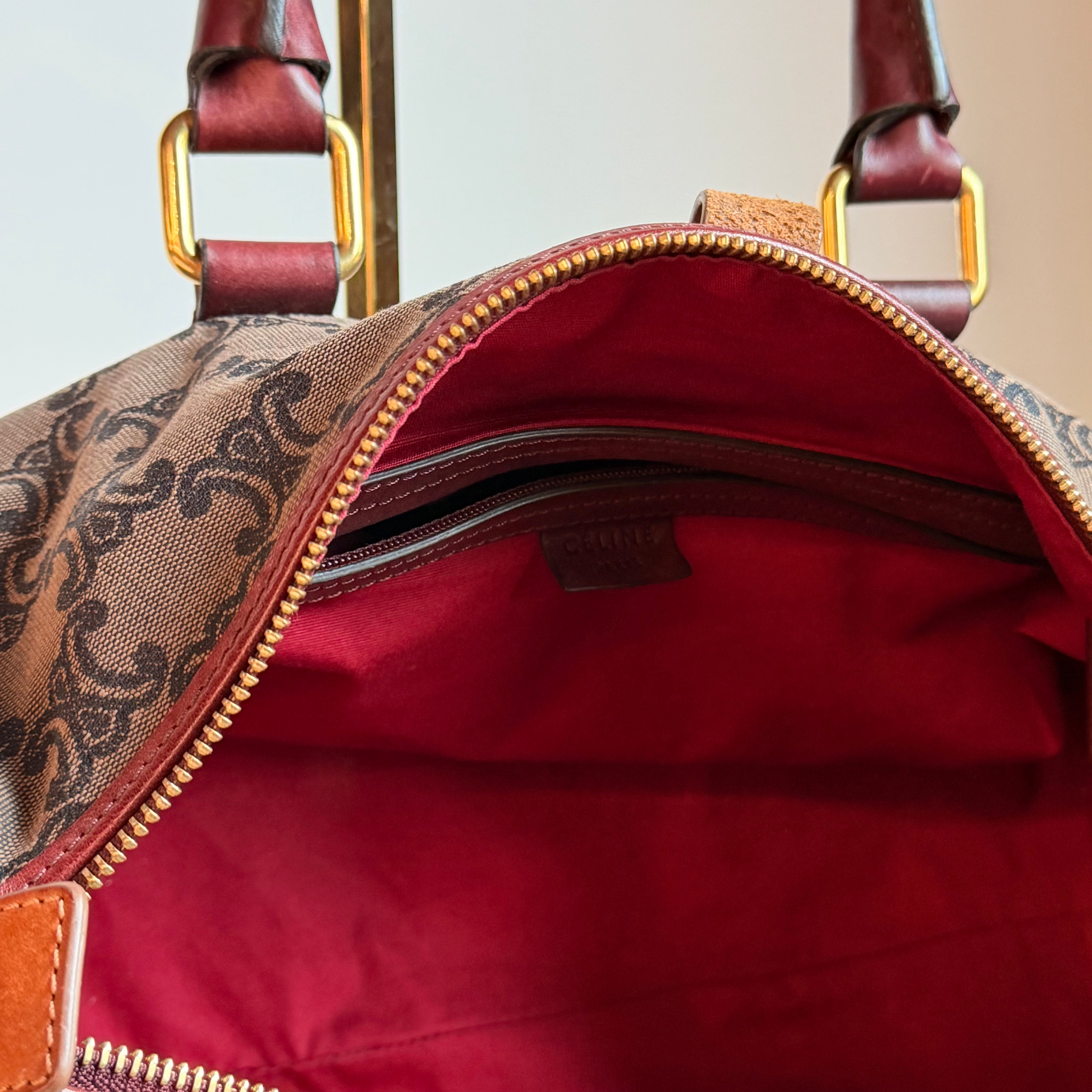 Celine Boston Canvas Barrel Tote