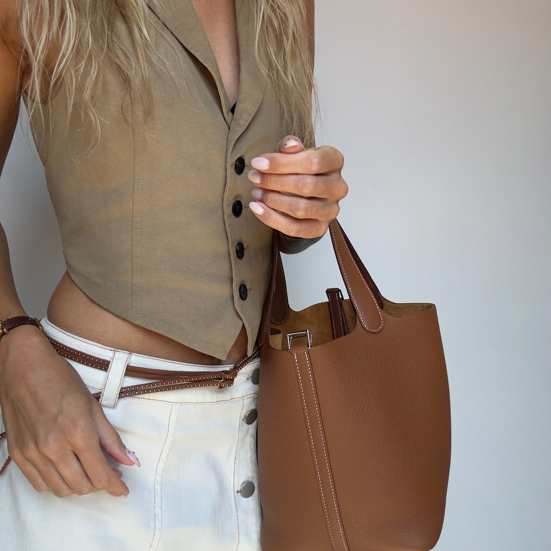 Hermes Clemence Picotin 22 Brown