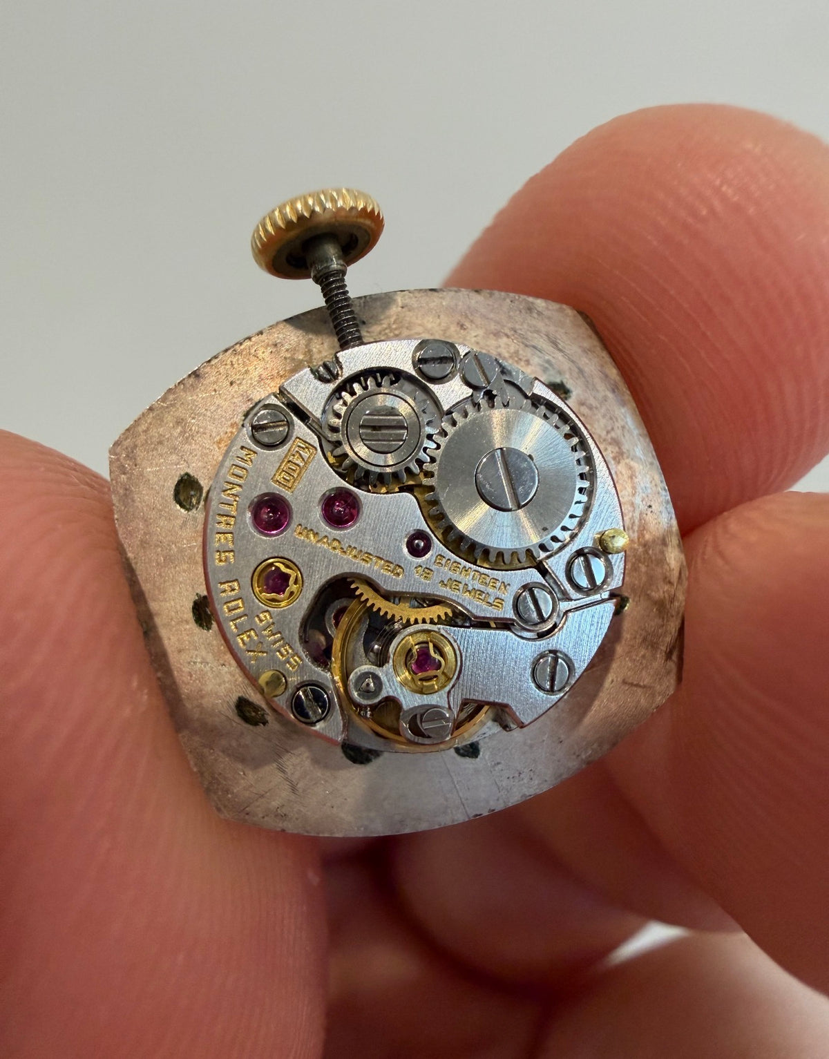 Vintage Rolex Orchid 18K Yellow Gold Diamond Bezel Mechanical Movement Ladies Watch Model 386