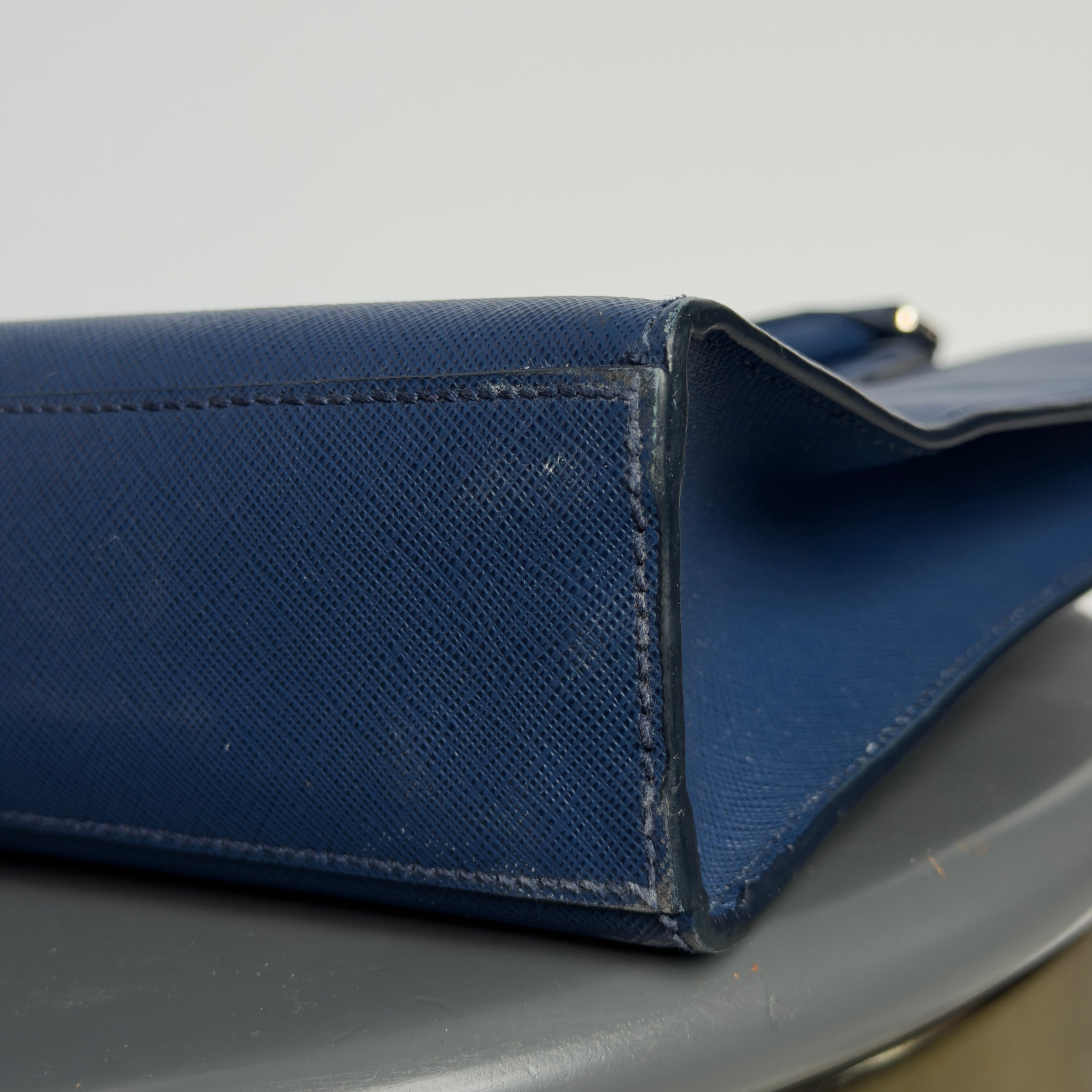 Prada Blue Saffiano Leather Tote