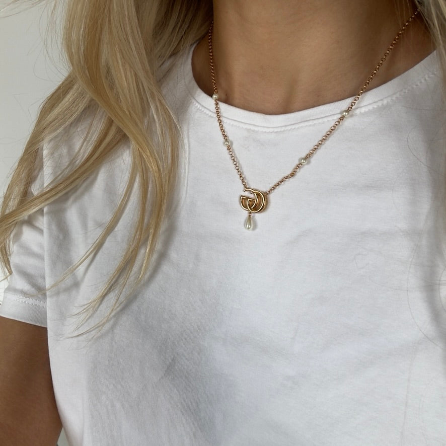 Gucci Pearl Double G Marmont Necklace - Queen May