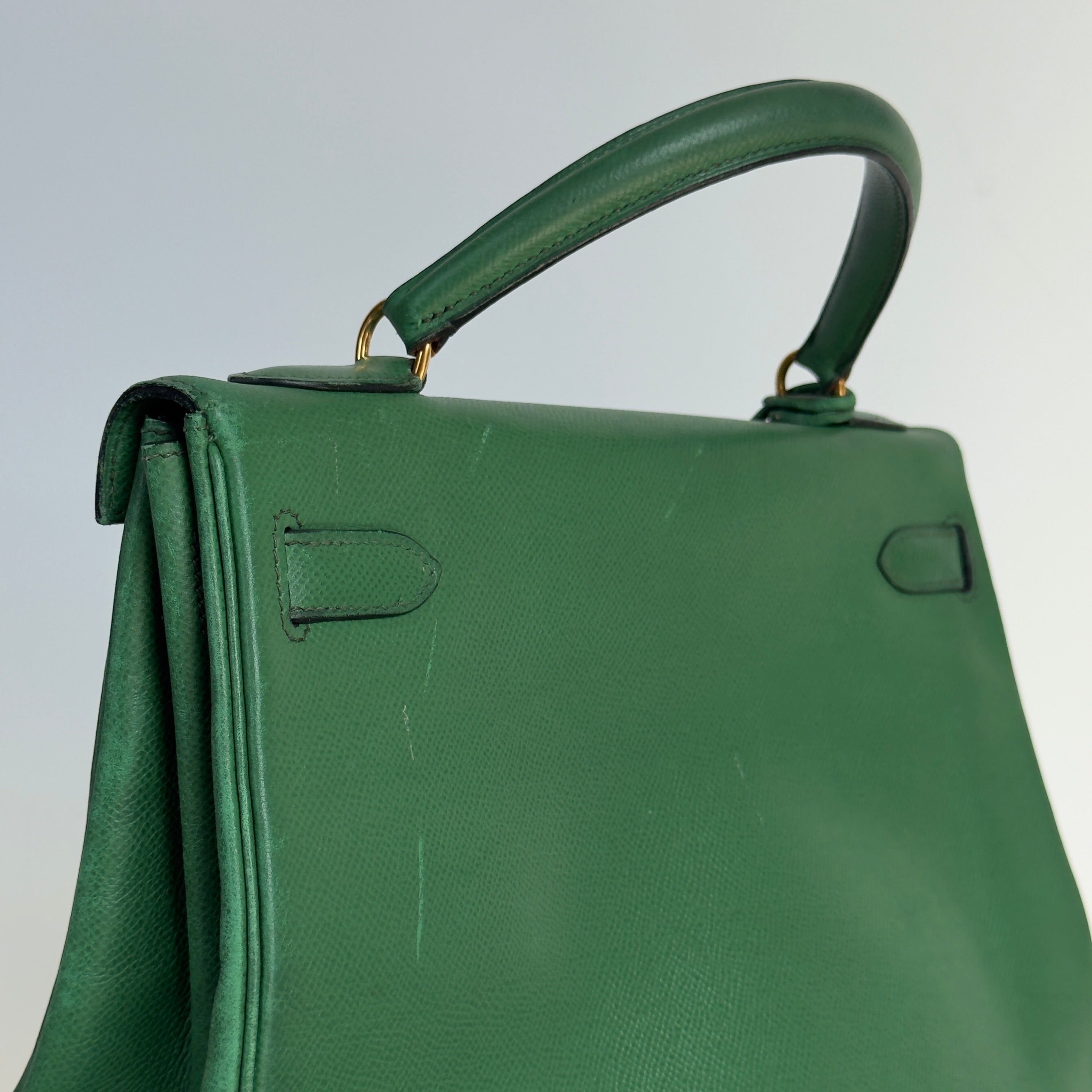 Vintage Hermes Kelly 32 Courchevel Leather 1994 - Queen May