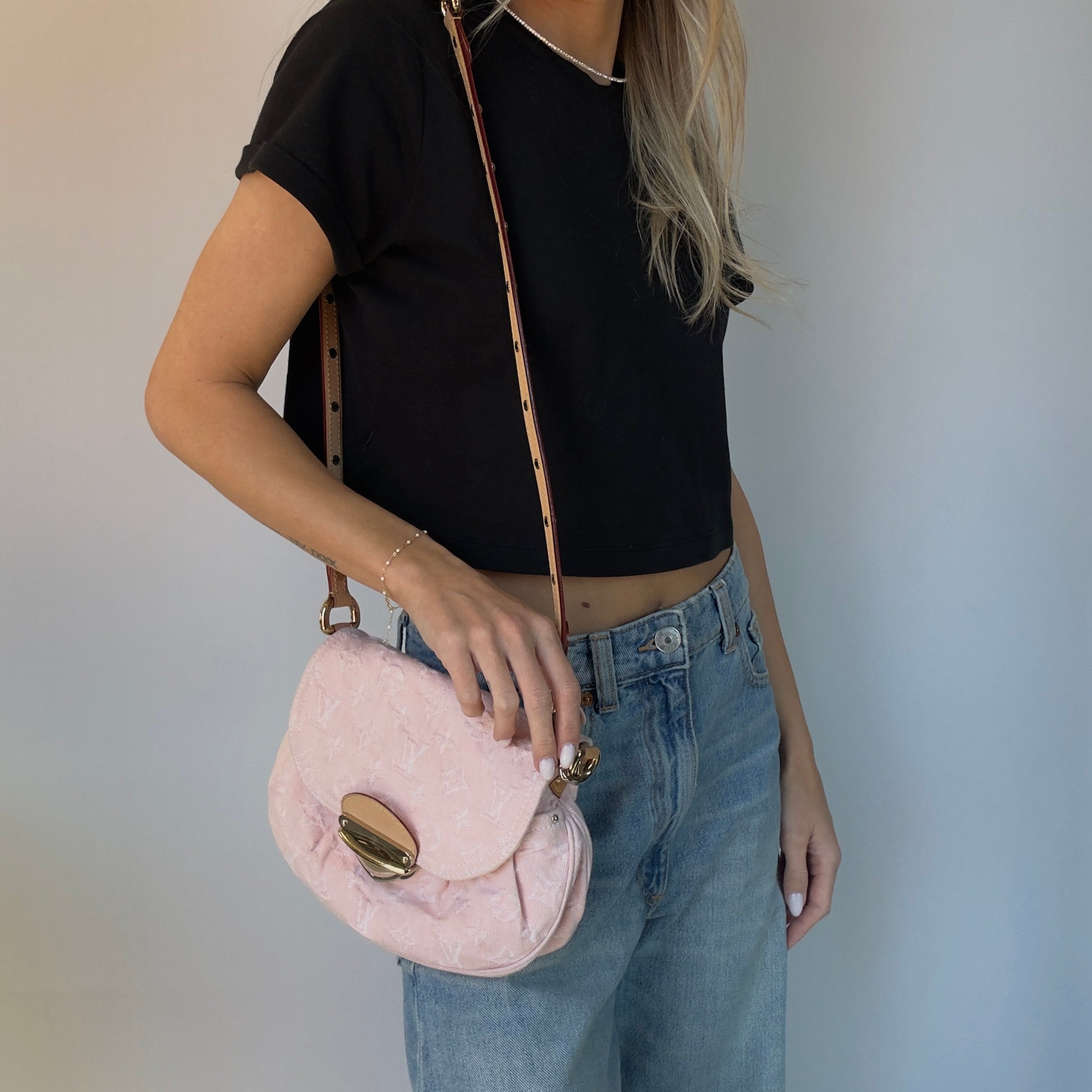 Louis Vuitton Pink Sunset Denim Monogram Bag - Queen May