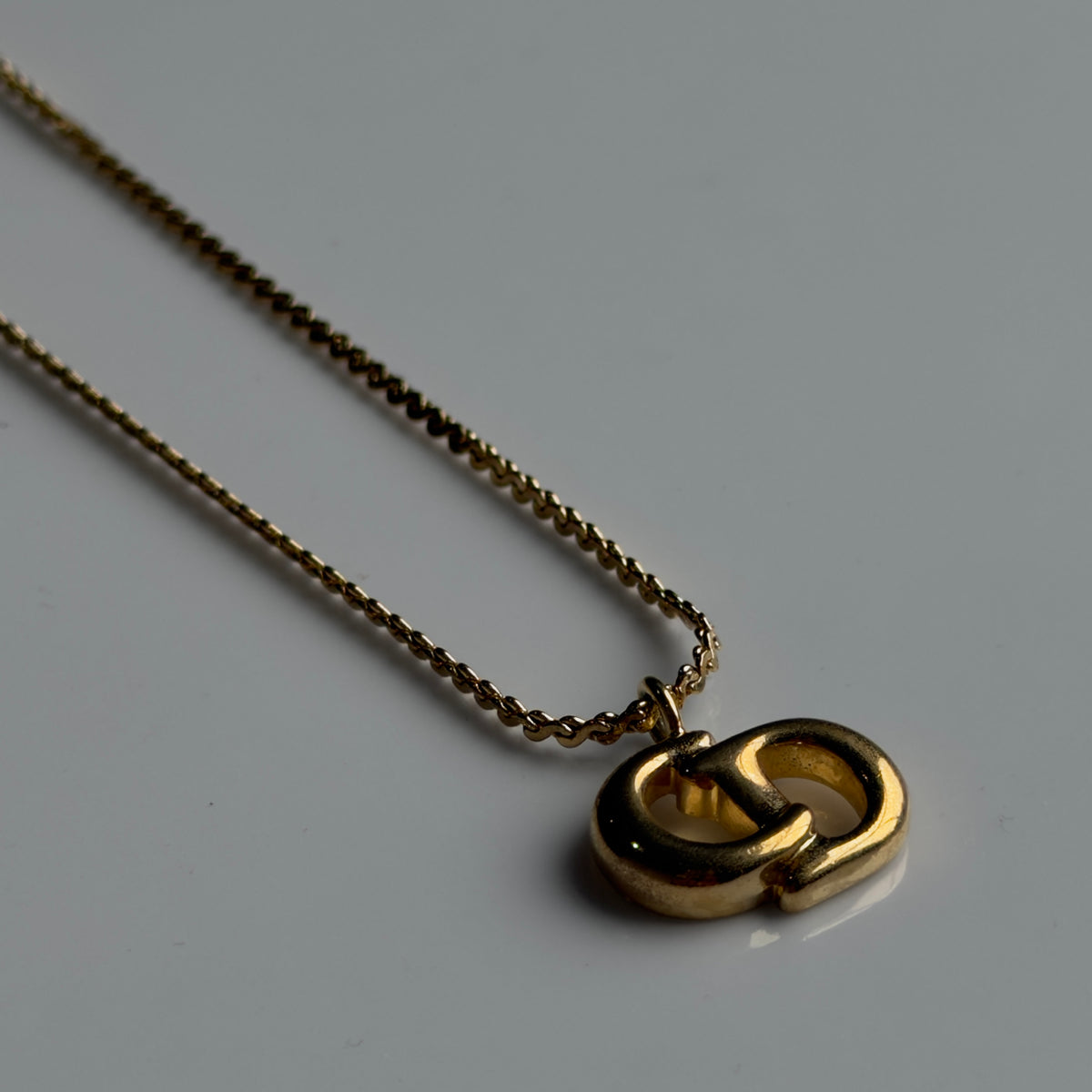 Vintage Christian Dior Rounded Logo Necklace