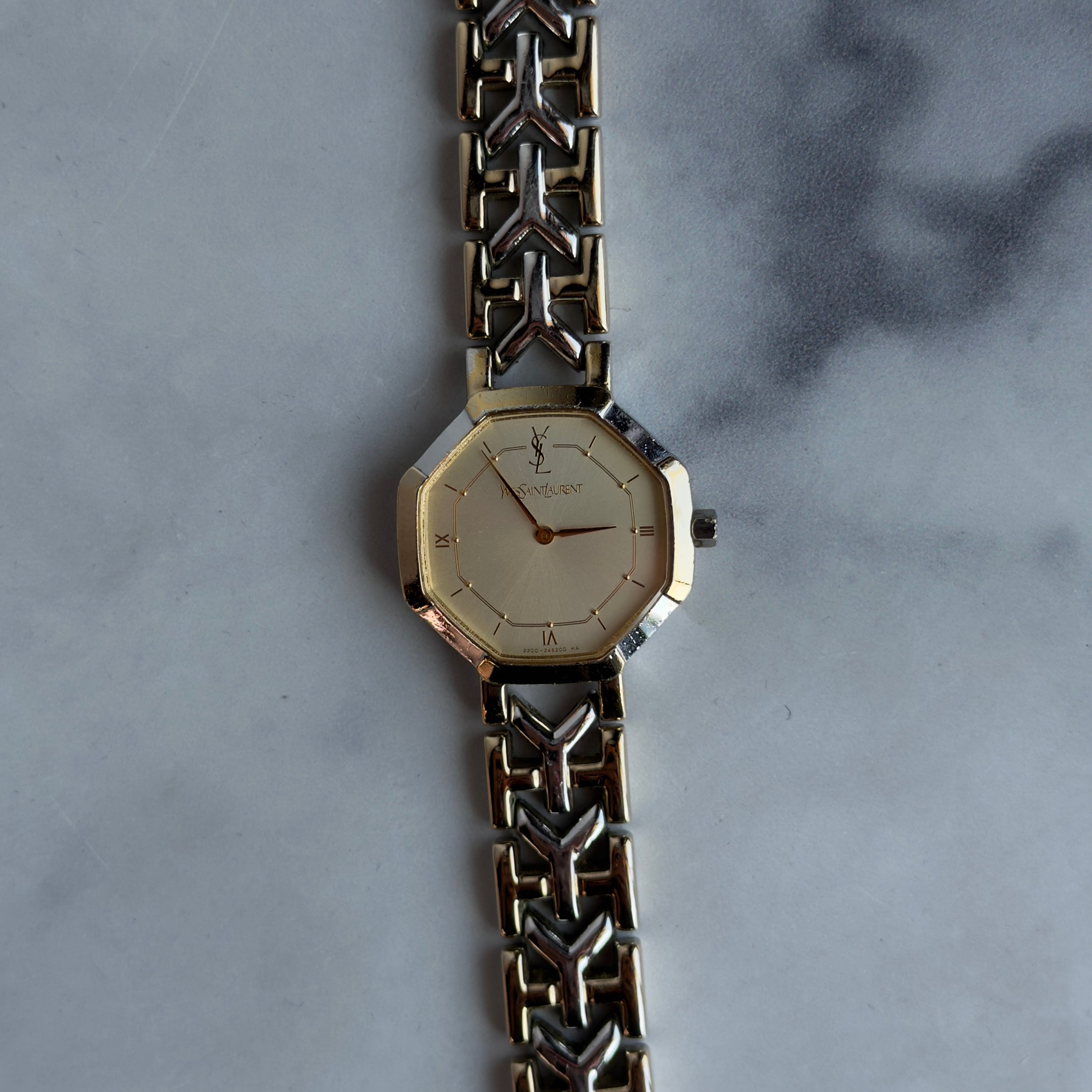 Yves Saint Laurent Octagon Two Tone Watch