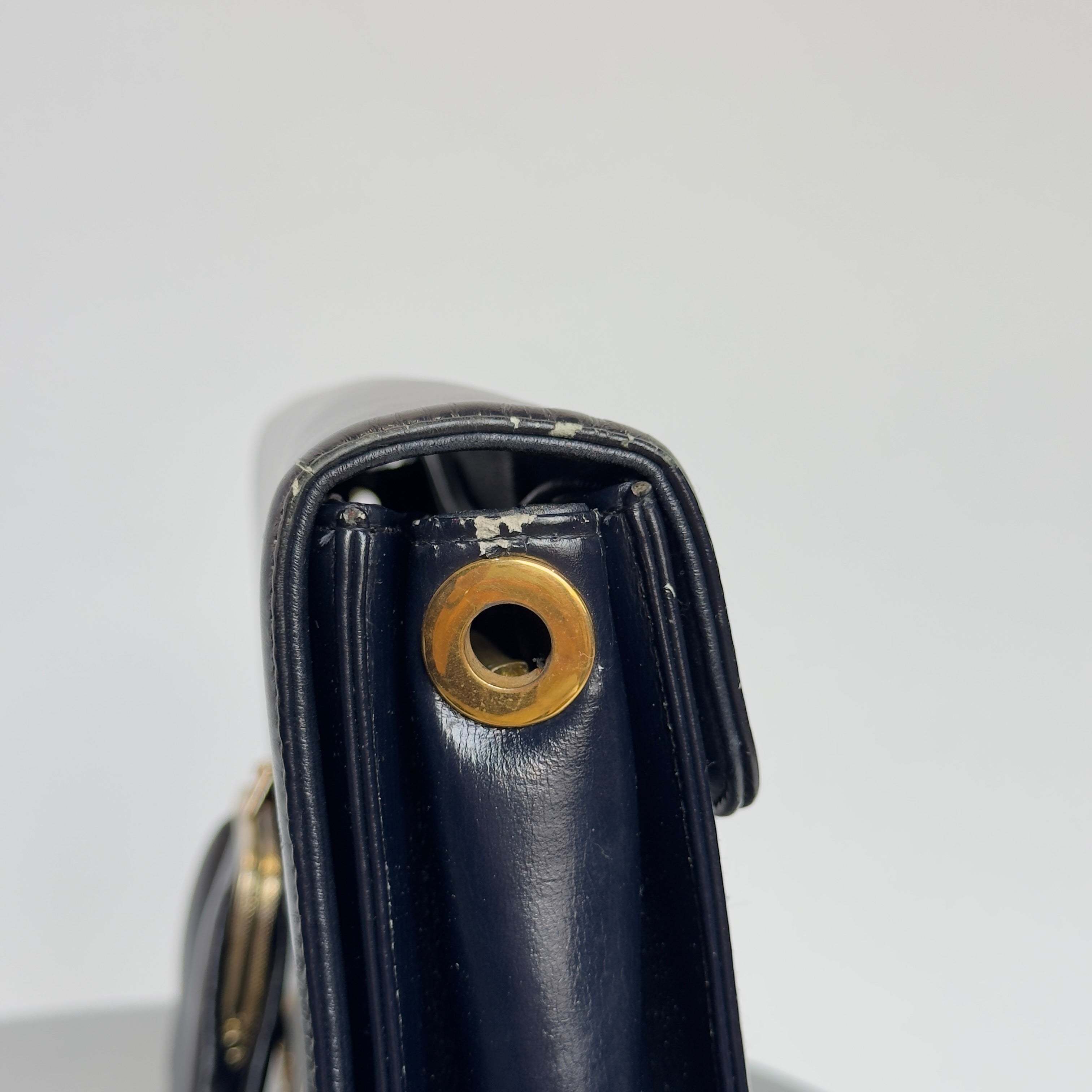 Vintage Christian Dior Box Leather Clutch Bag