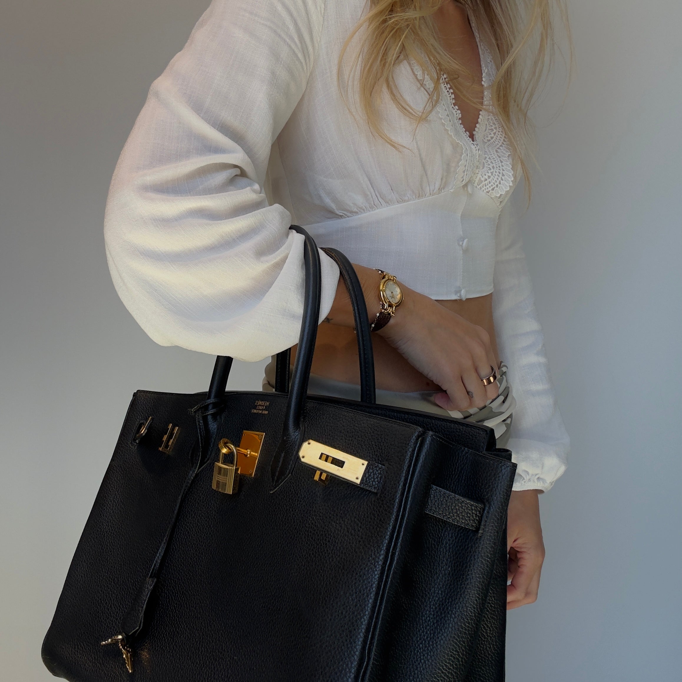 Hermes 2004 Birkin 35 Togo Leather Black With Gold Hardware - Queen May