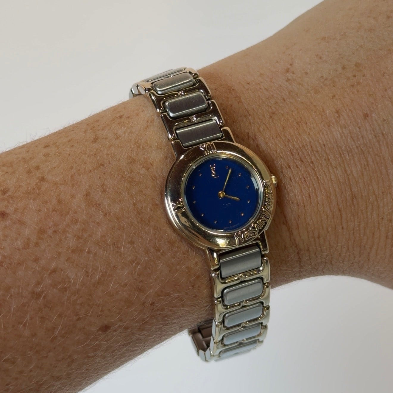 YSL Two Tone Blue Dial Ladies Watch - Queen May