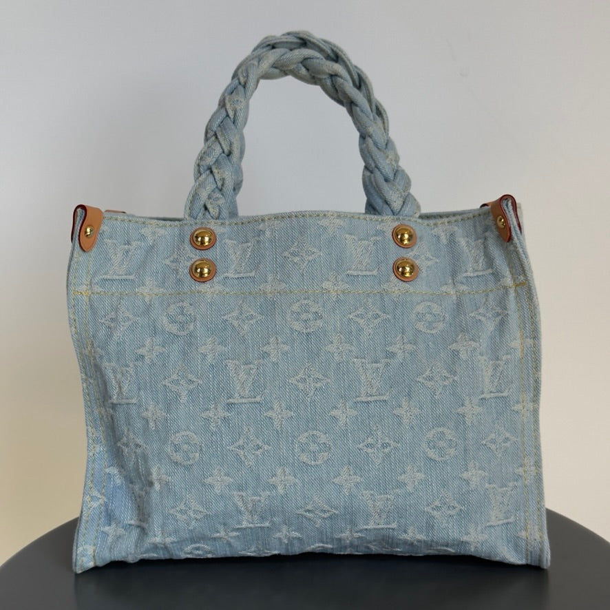 Louis Vuitton Monogram Washed Denim Let Go PM Sky Blue - Queen May