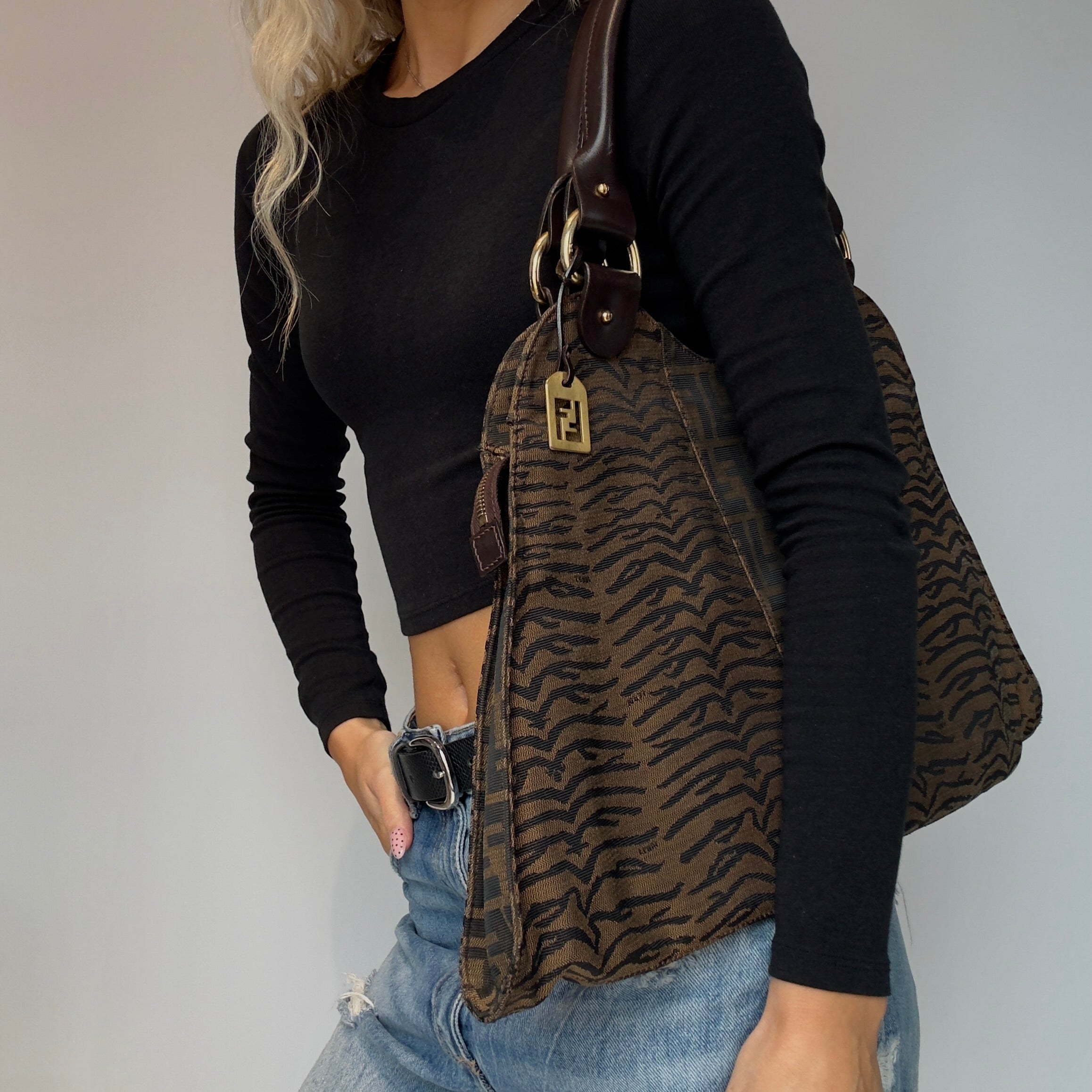 Fendi Zucca Devil Trapezio Tote Bag - Queen May