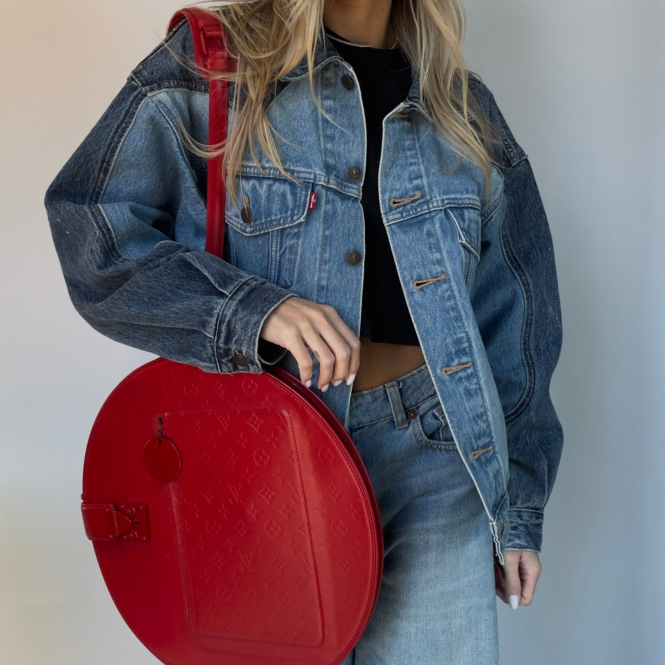 Louis Vuitton Red Monogram Matte Leather Op Art Round Bag x Marc Jacobs - Queen May