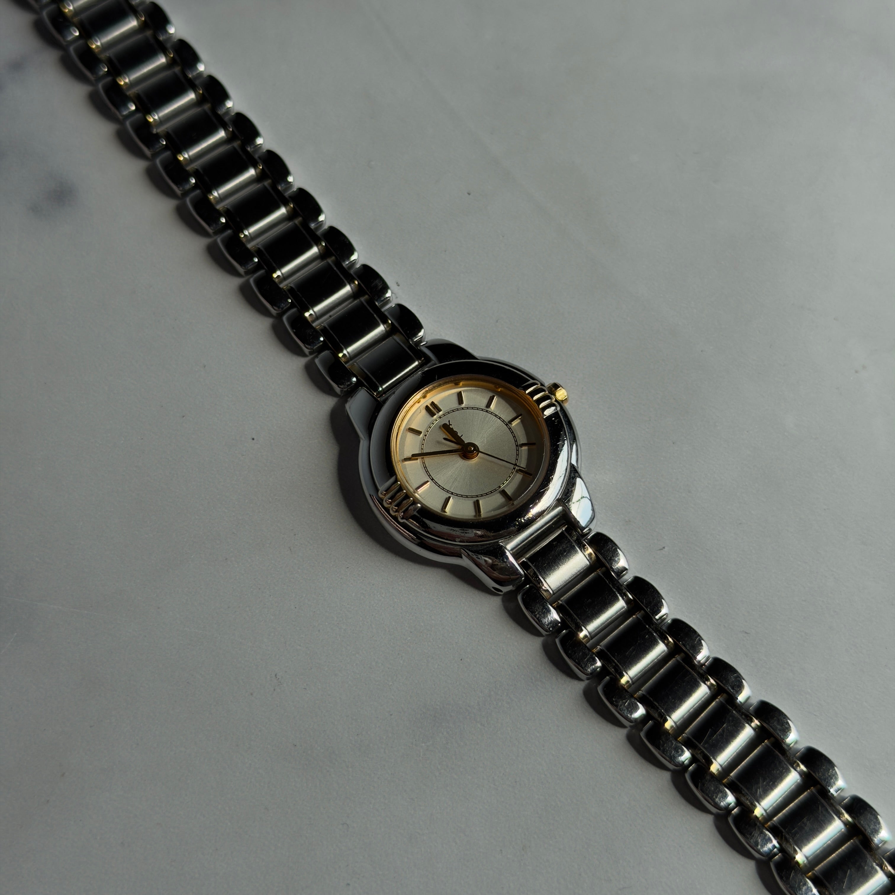 Vintage Yves Saint Laurent Two Tone Round Watch