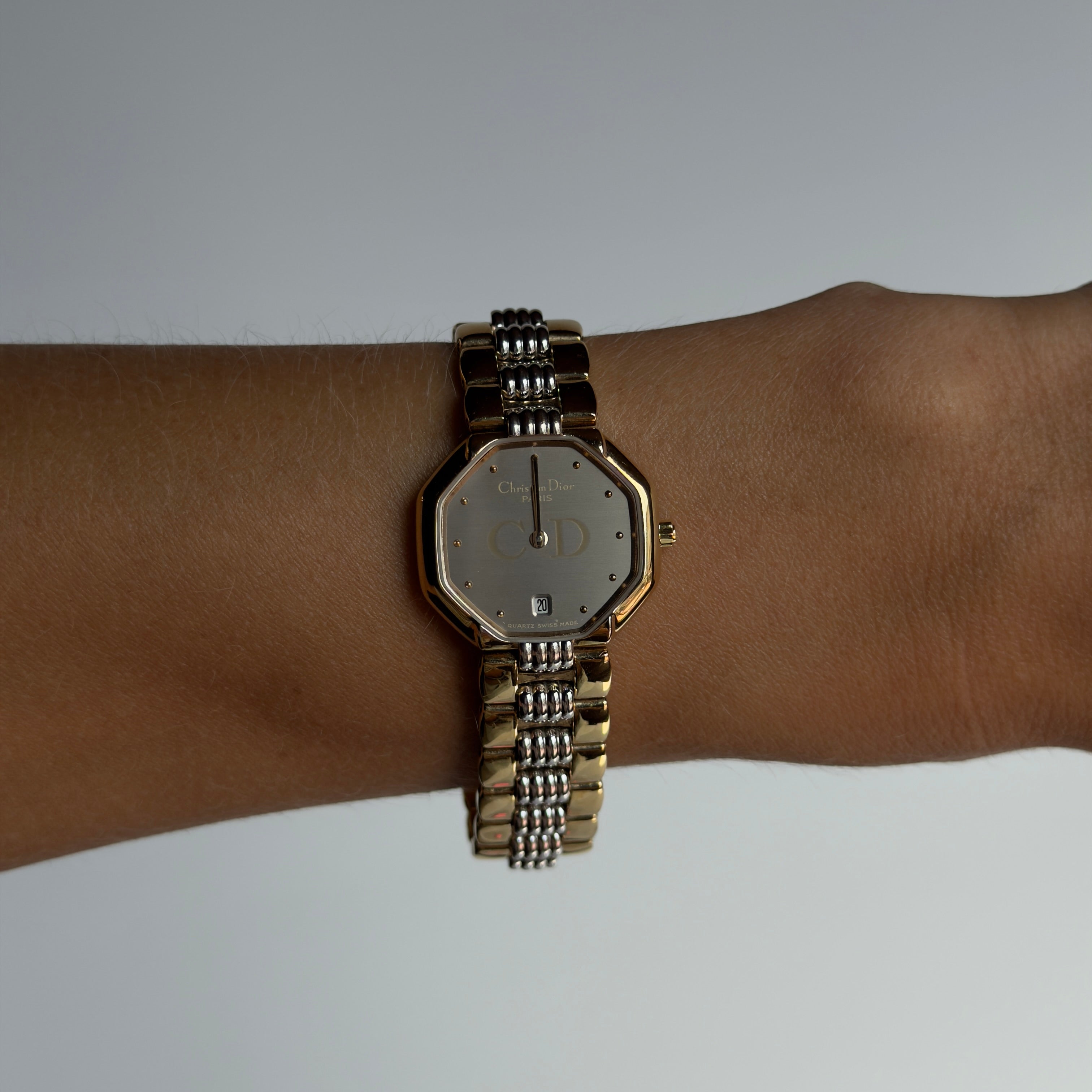 Christian Dior Two Tone Octagon Watch