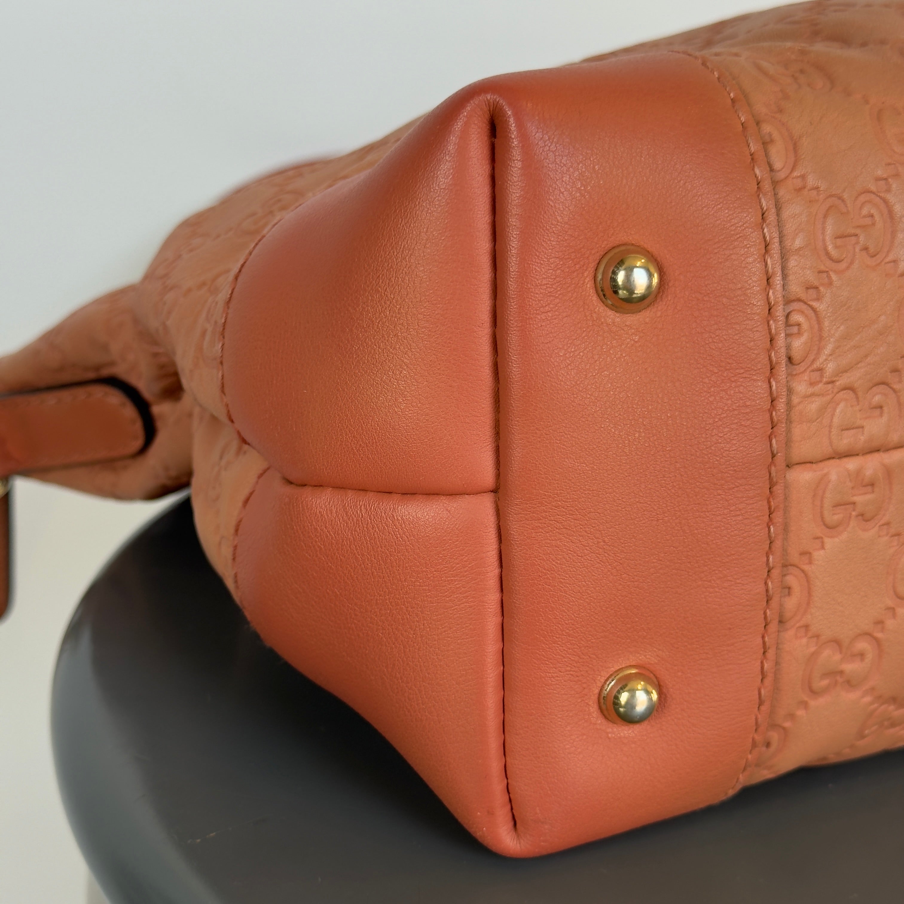 Gucci Leather Heart Bit GG Peach Tote - Queen May
