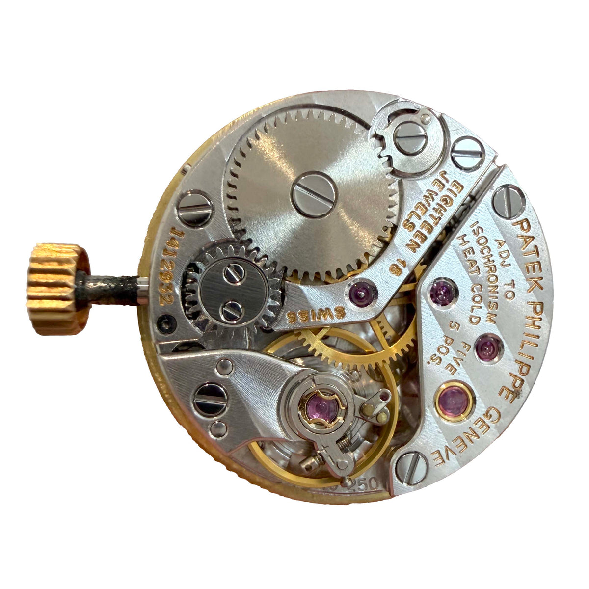 Vintage Patek Philippe Calatrava Ref 4512/2 18K Yellow Gold 21mm Two Tone Gilded With Hand Engraved Center & Breguet Numeral Dial Ladies Mechanical Watch - Queen May
