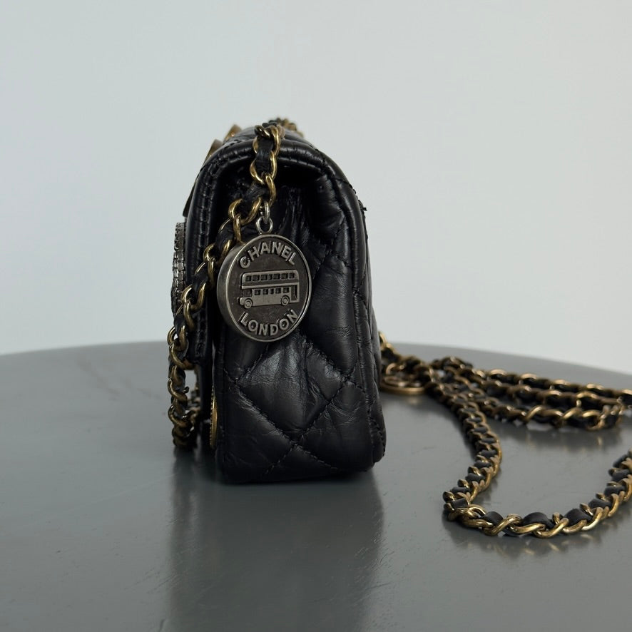 Limited Edition Chanel 2015 Calfskin Paris Dubai Coin Collector Extra Mini Flap Bag - Queen May