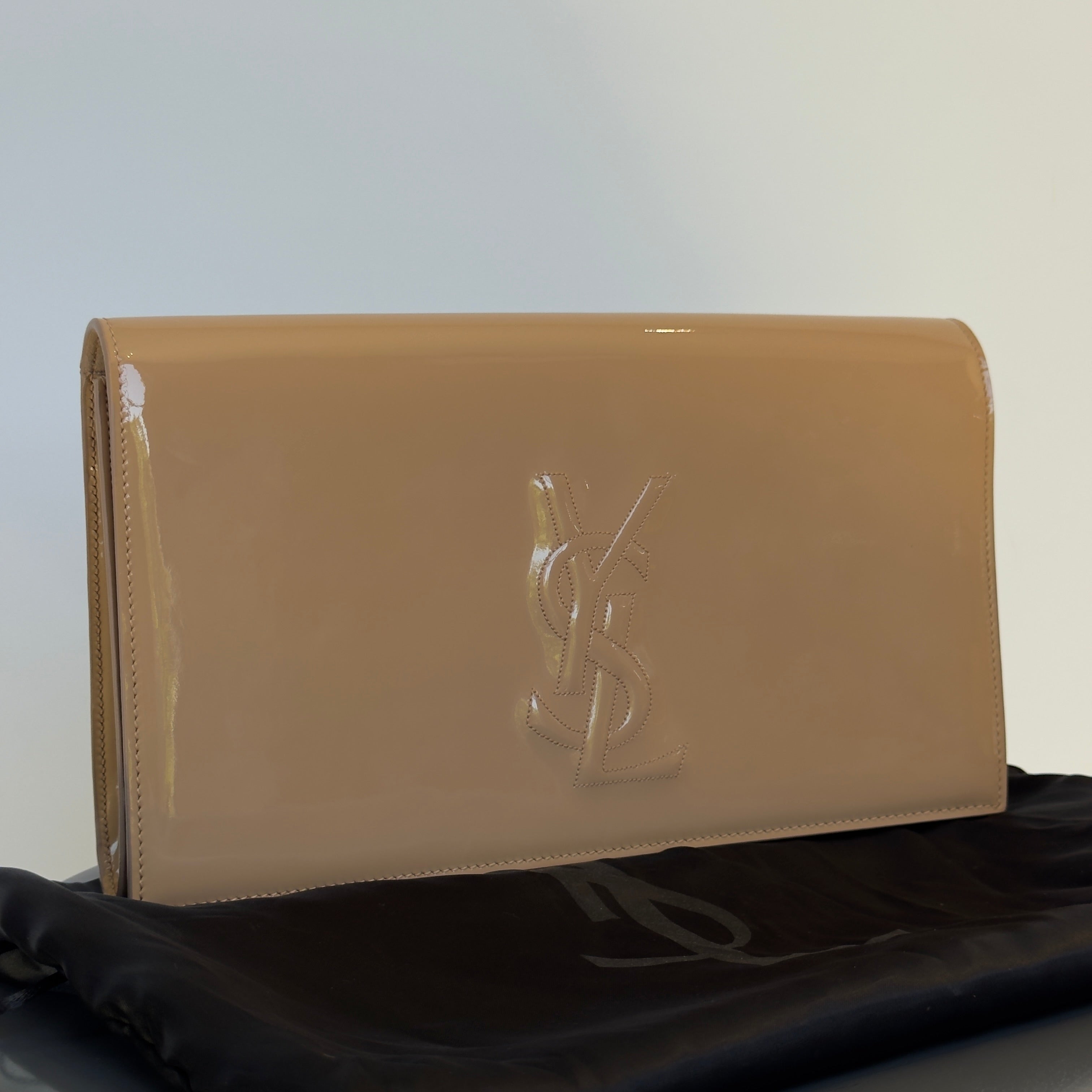 Yves Saint Laurent Signature Beige Clutch