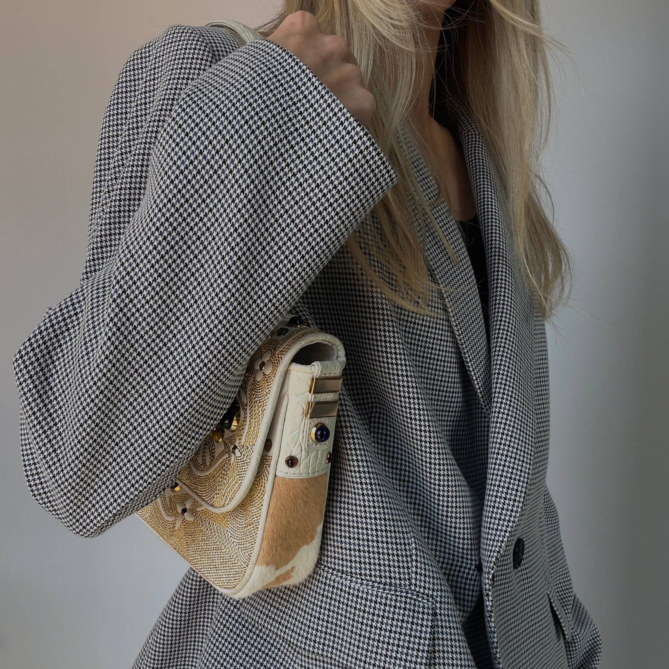 Rare Limited Edition Louis Vuitton Les Extraordinaires Tupelo 2006 Marc Jacobs Alligator, Pony Hair, Cabochon Details