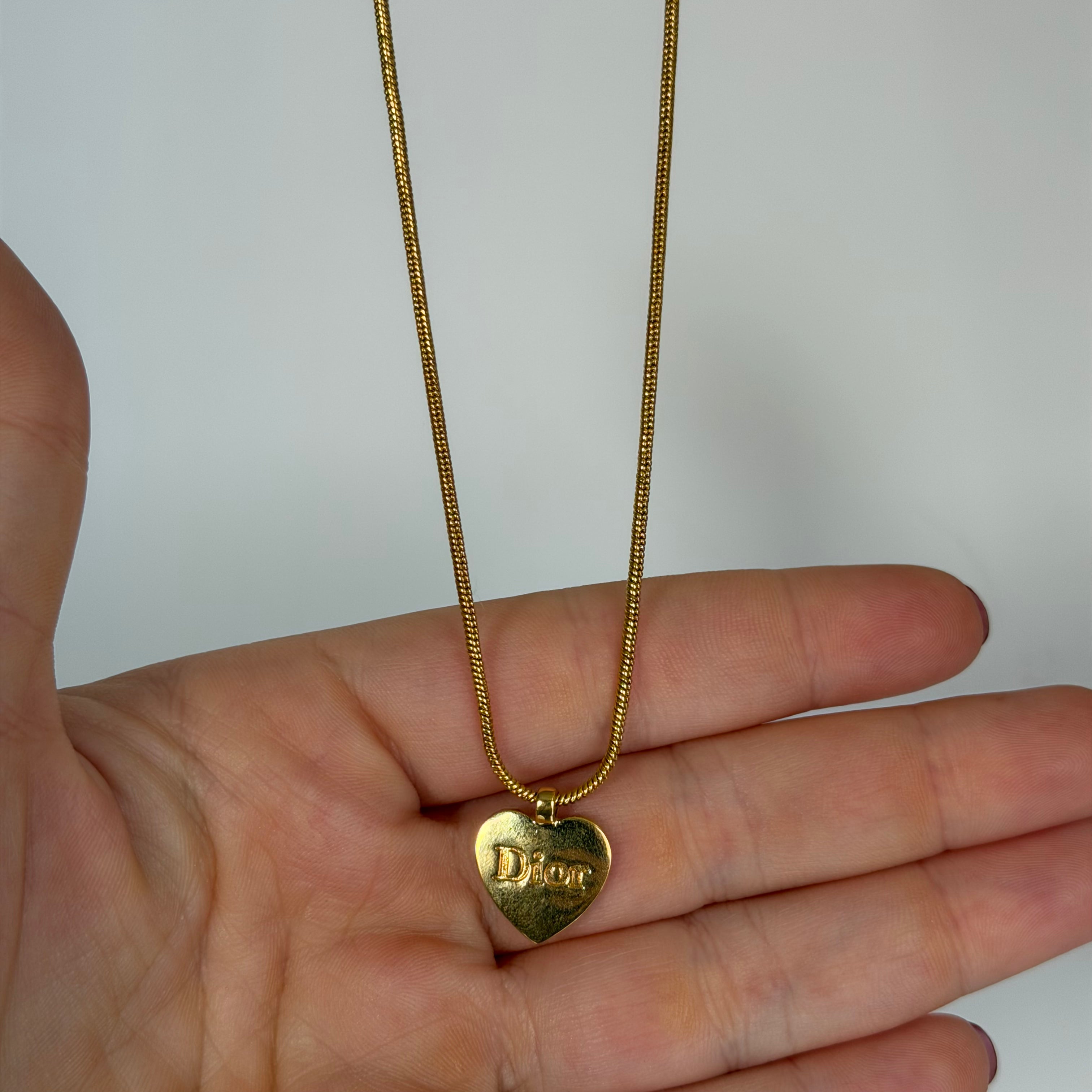 Christian Dior Heart Logo Pendant Necklace - Queen May