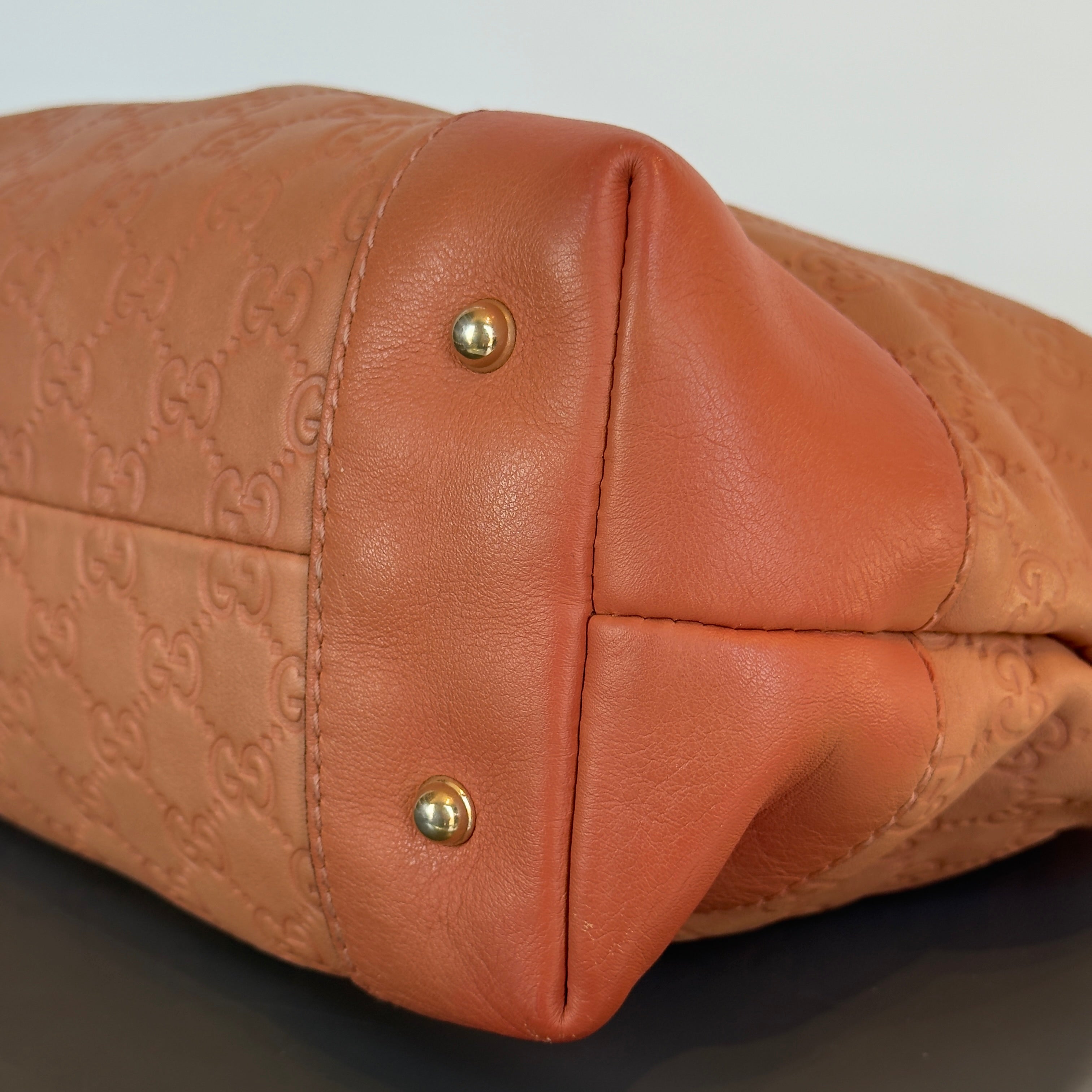 Gucci Leather Heart Bit GG Peach Tote - Queen May