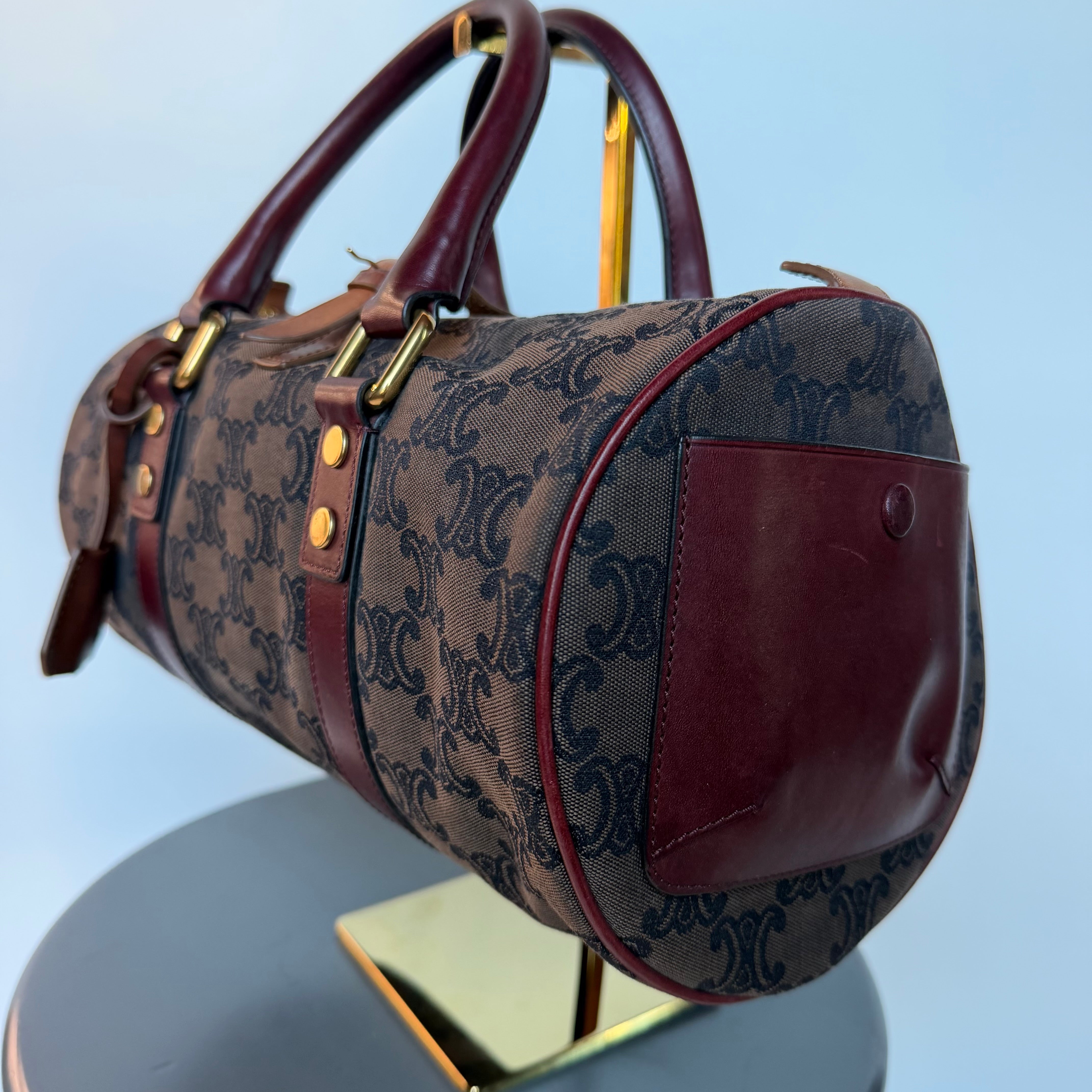 Celine Boston Canvas Barrel Tote