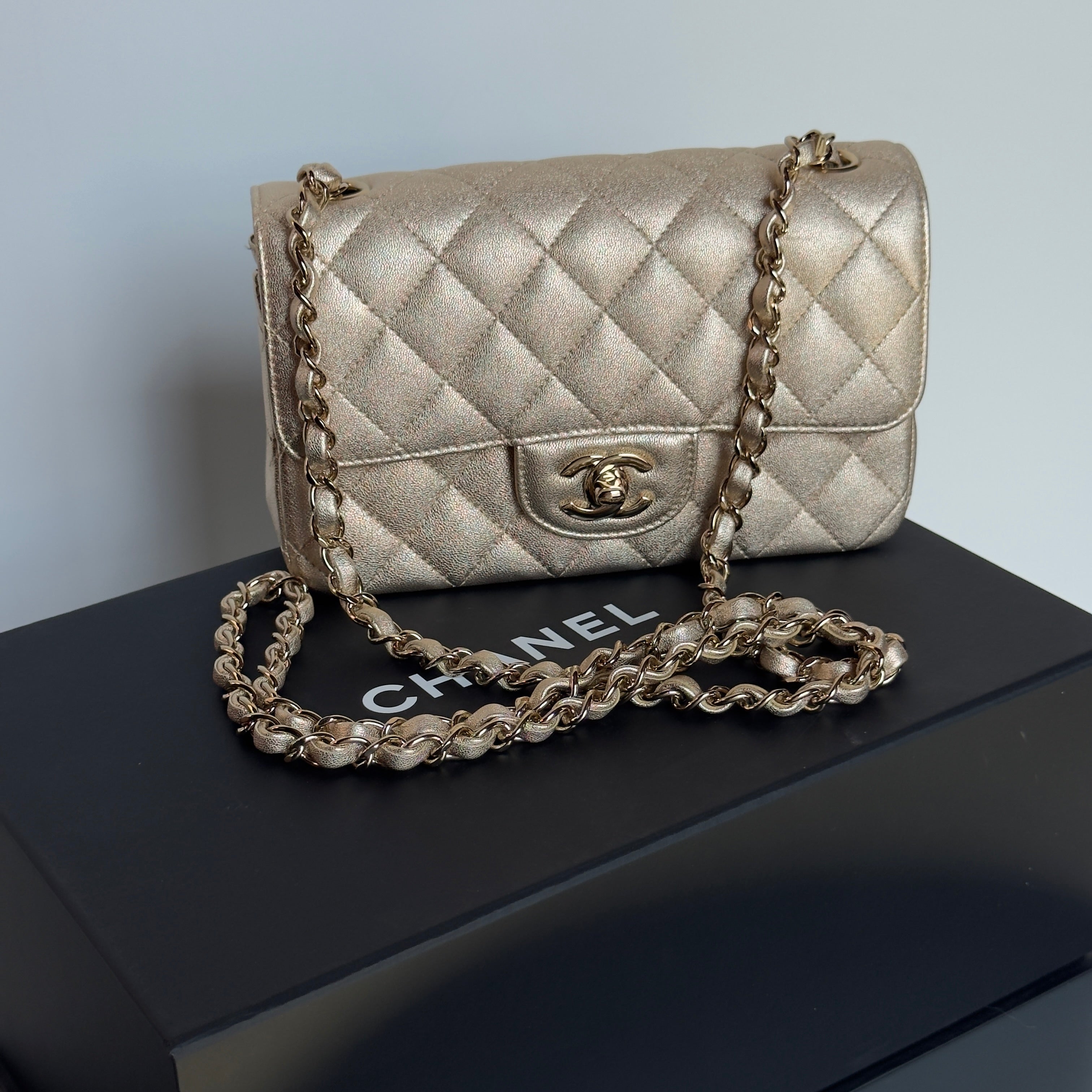 Chanel Metallic Rectangular Flap Gold - Queen May