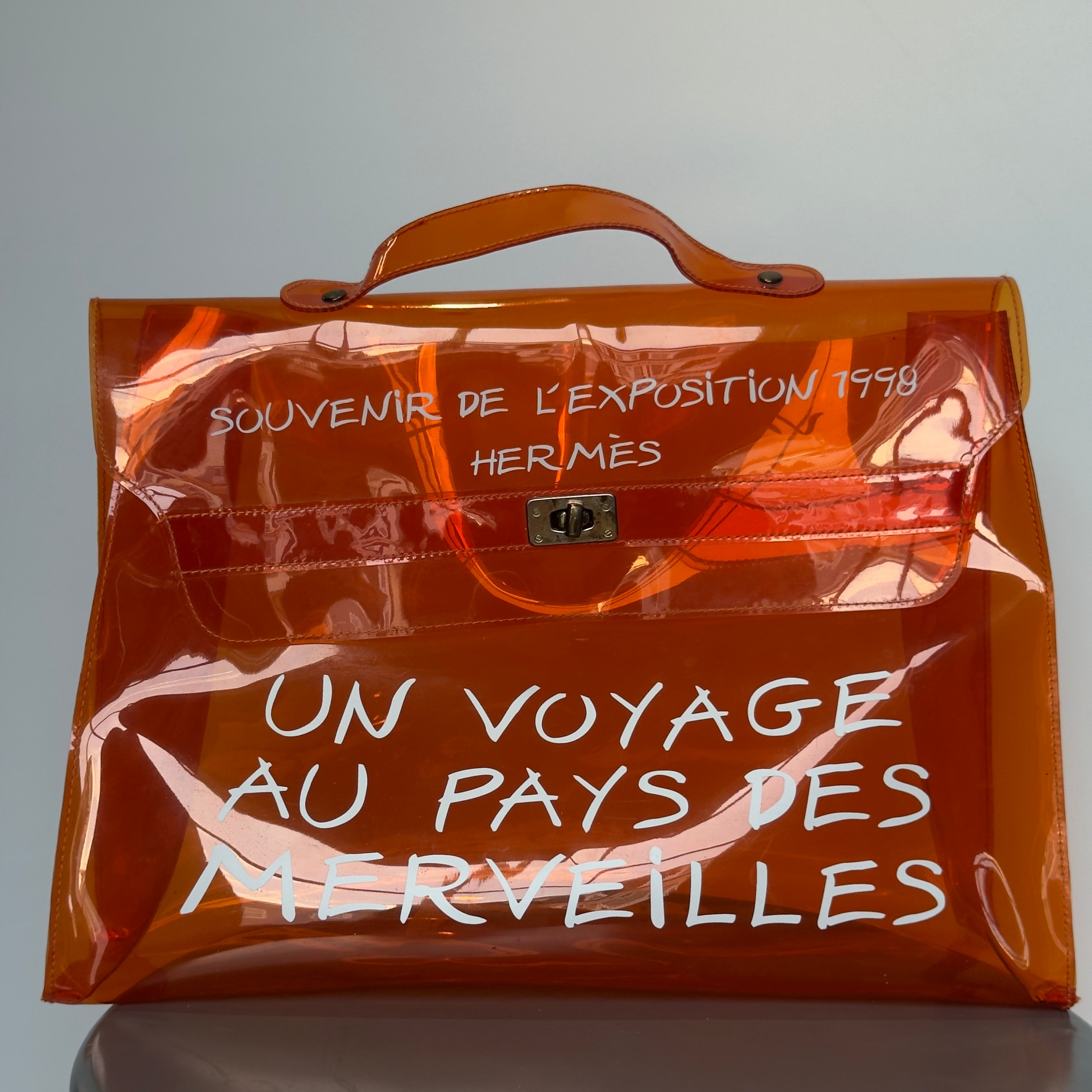 Hermes Vinyl Souvenirs De L'Exposition Kelly PVC Orange