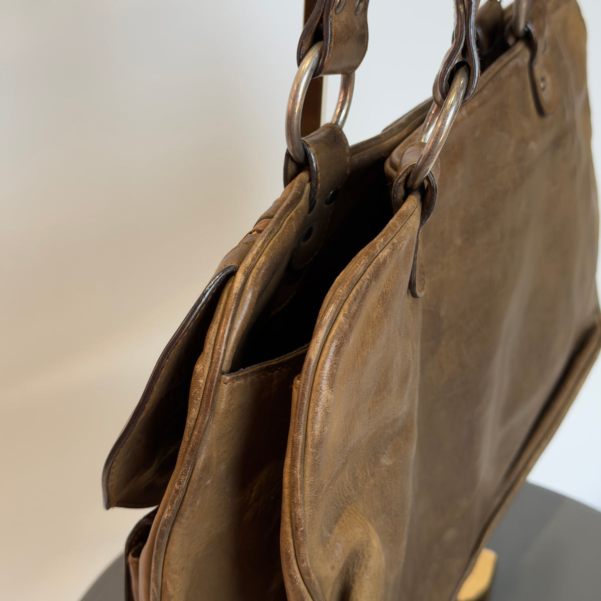 Christian Dior Leather Gauche Saddle Bag