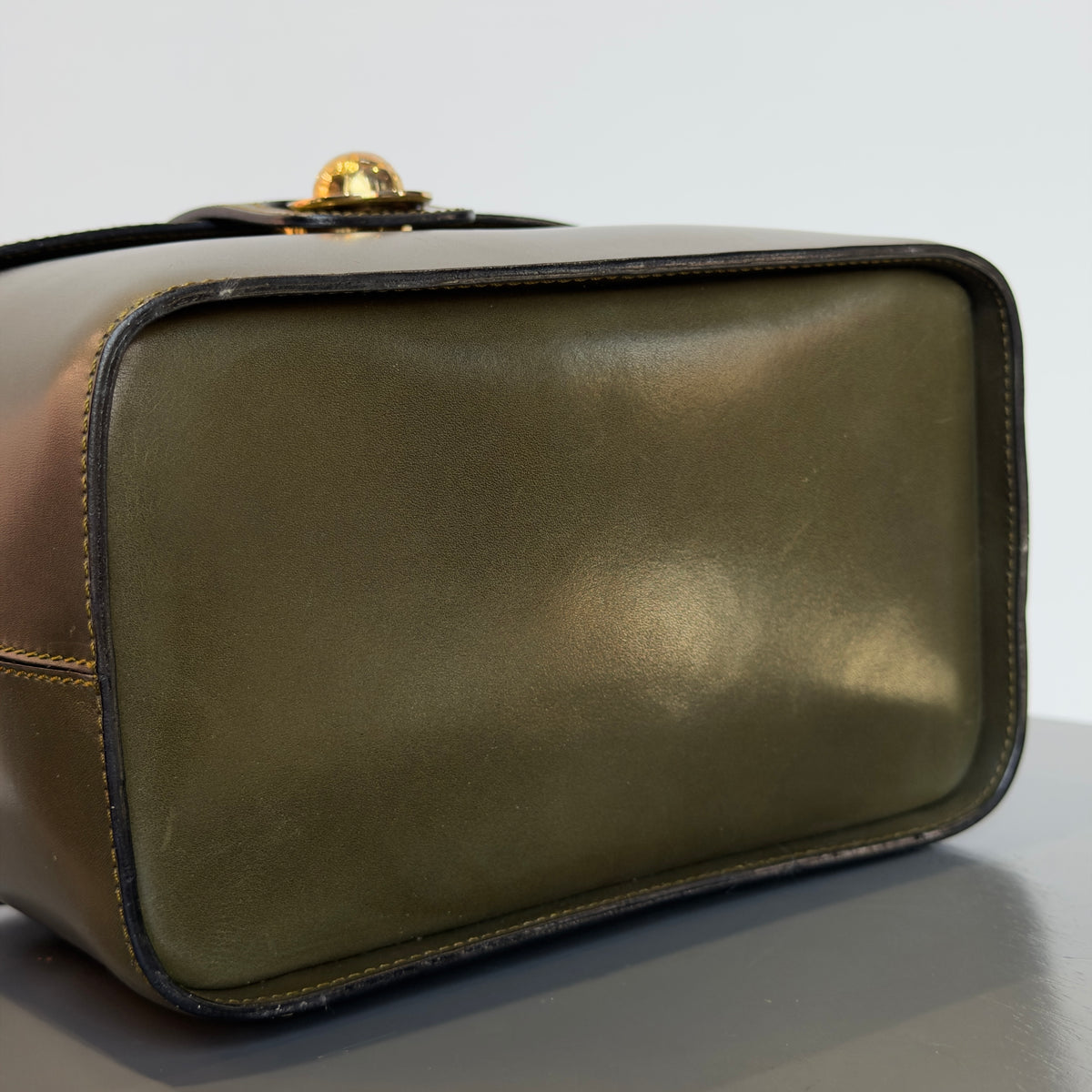 Vintage Celine Starball Vanity Bag Khaki Green