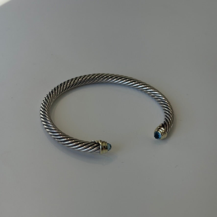 David Yurman Blue Topaz Classic Cable Bracelet - Queen May