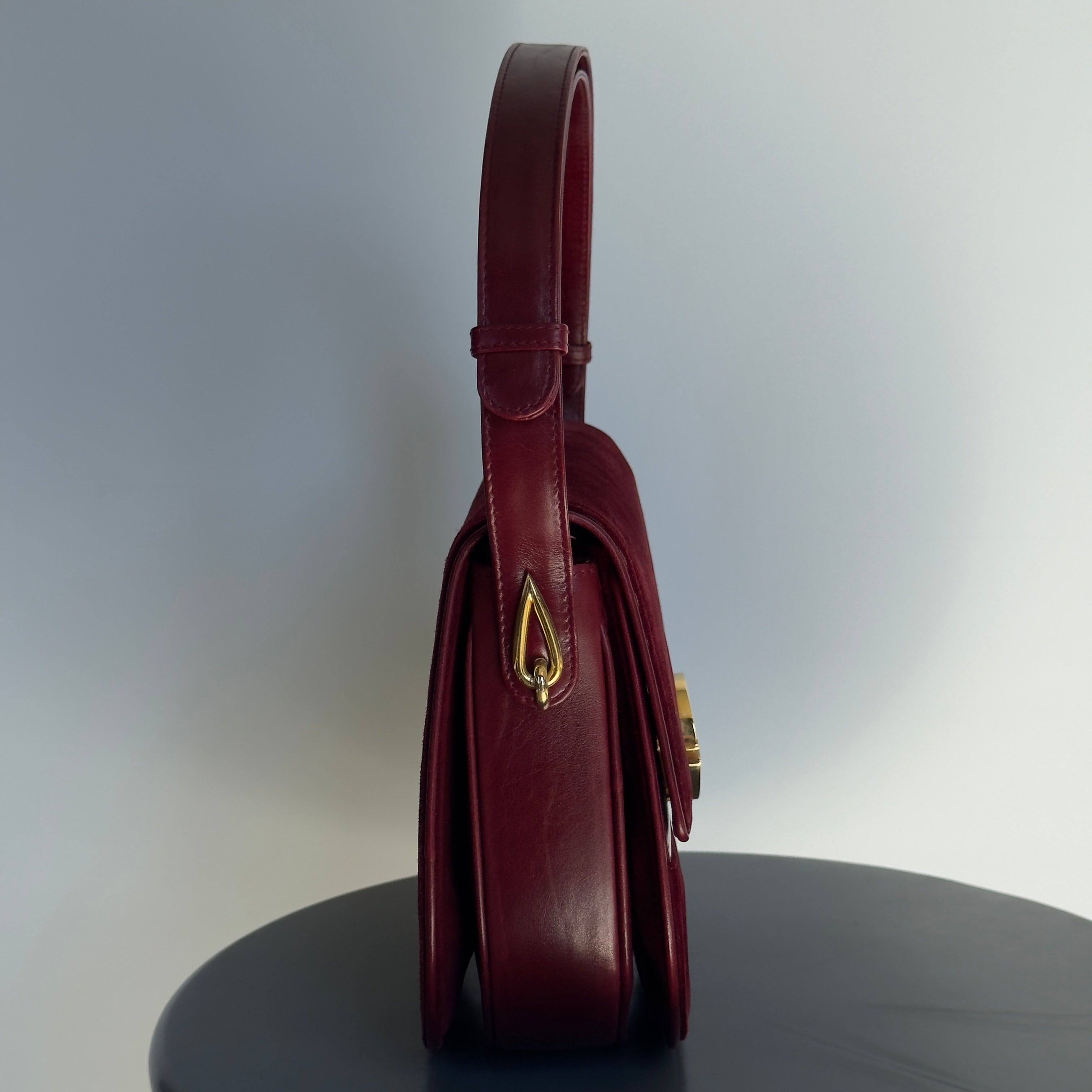 Ultra Rare Vintage Gucci Maroon Suede Bag Circa 1970s - Queen May