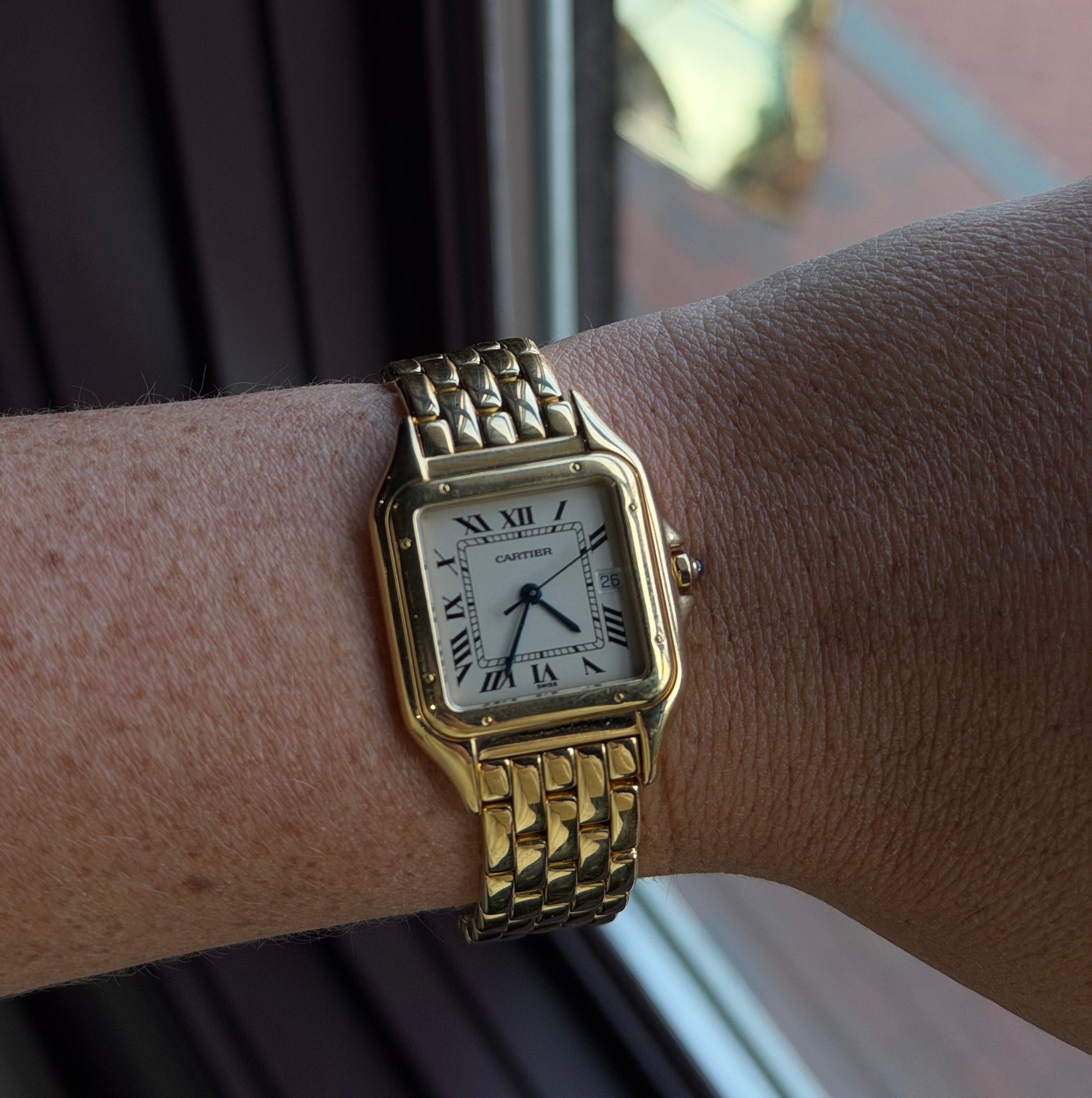 Cartier Panthere 18K Yellow Gold Midsize Ladies Watch 27MM Reference 883968