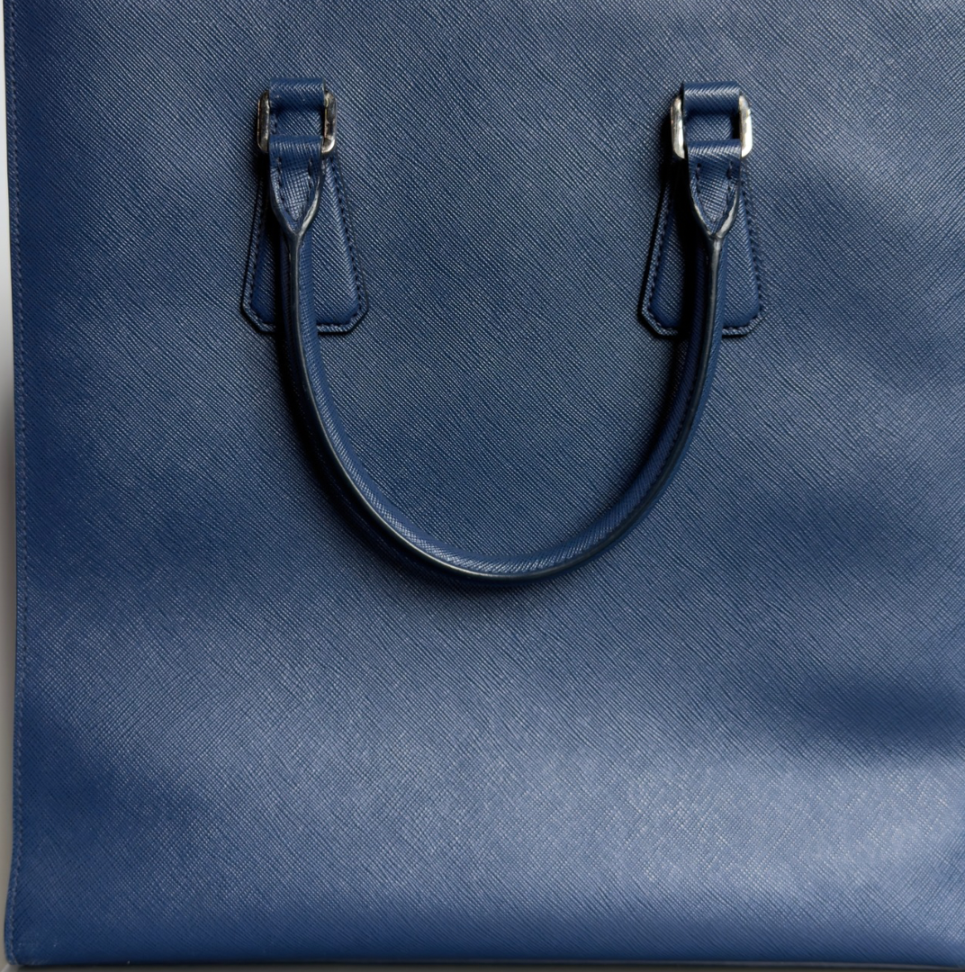 Prada Blue Saffiano Leather Tote