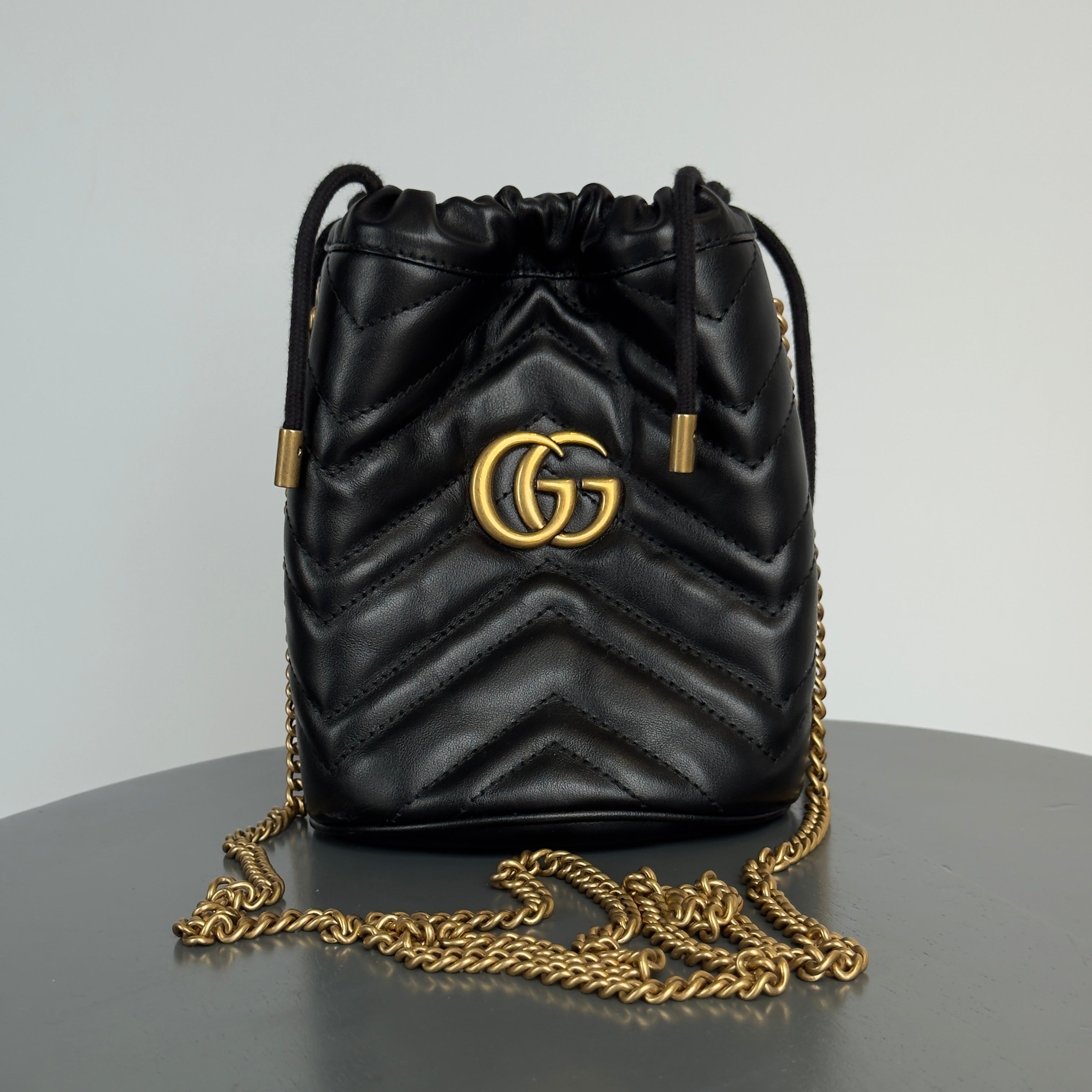 Gucci Mini Black Bucket Bag - Queen May