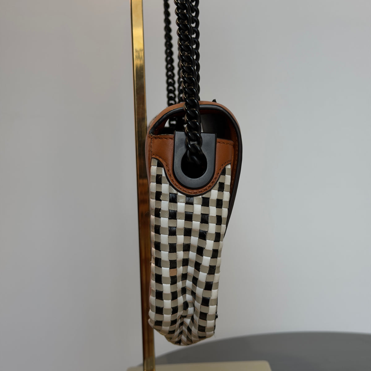 Fendi Baguette Vichy Interlaced Leather Bag