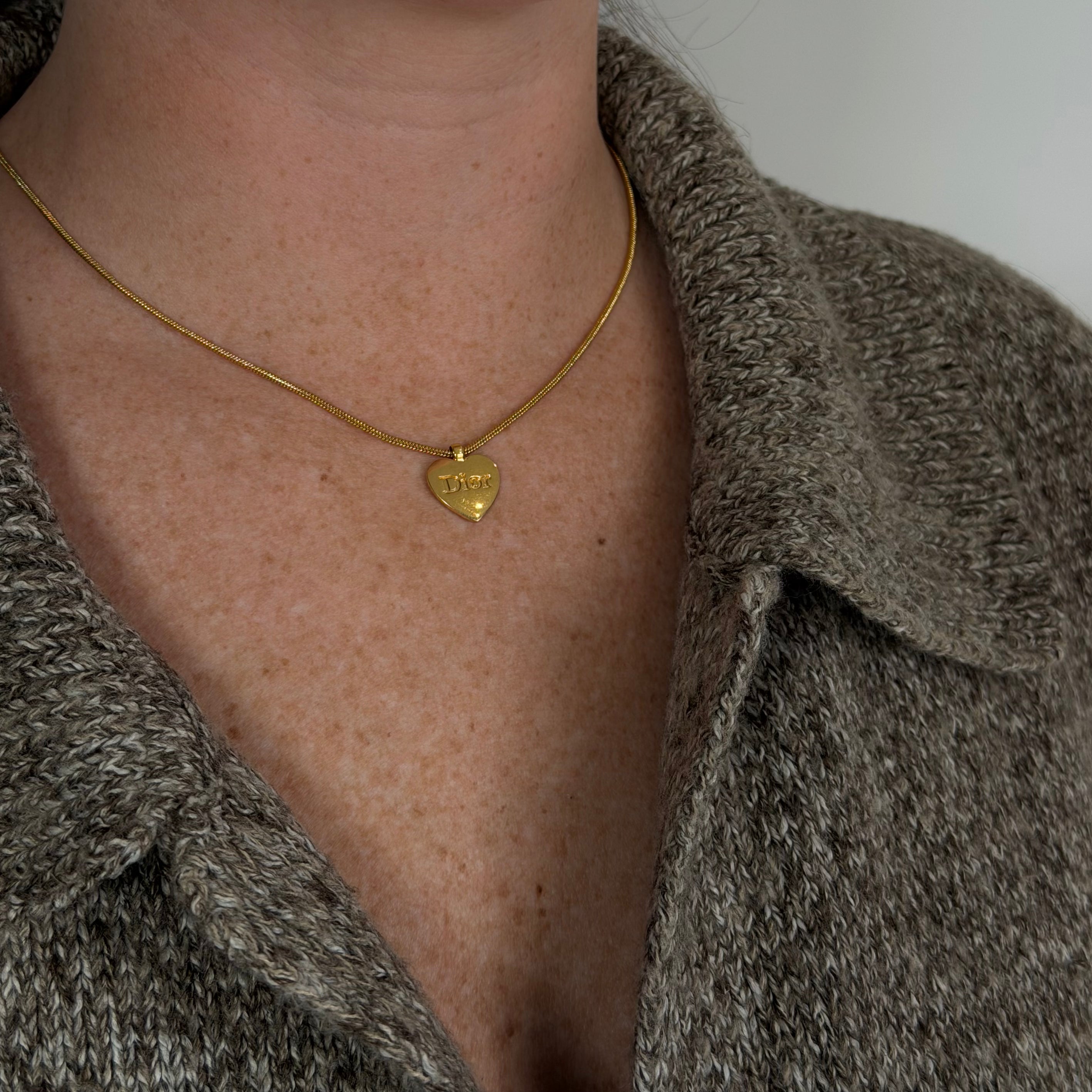 Christian Dior Heart Logo Pendant Necklace - Queen May