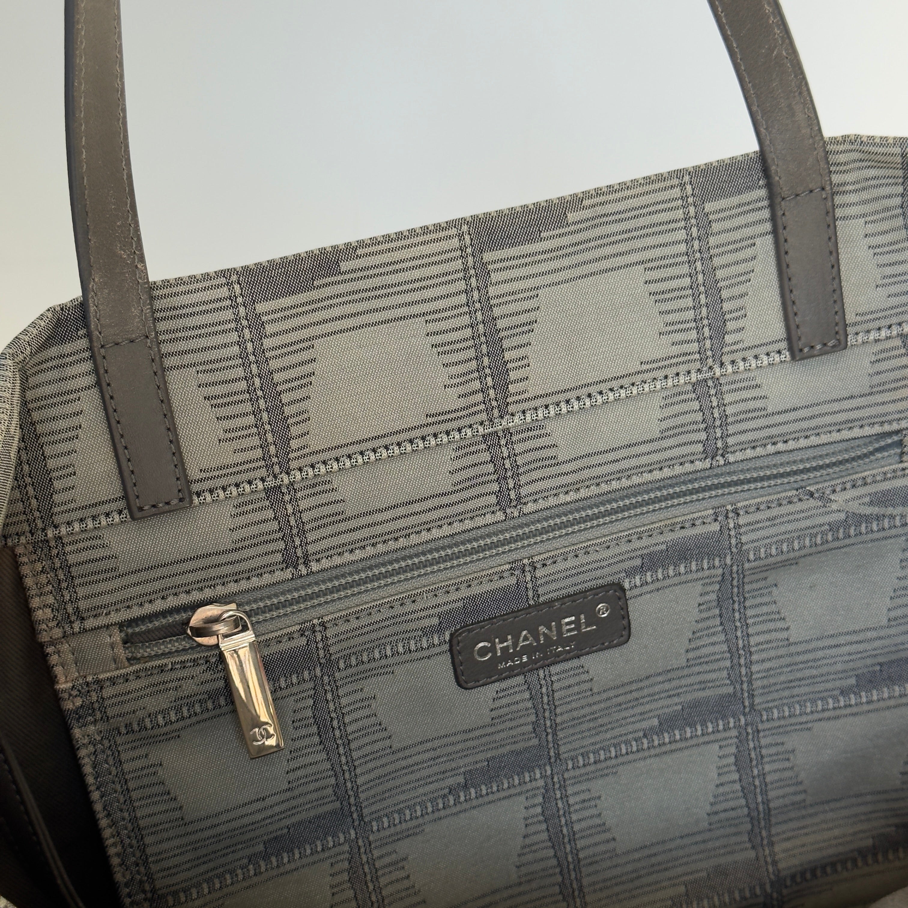Chanel Travel Line Pink and Grey Canvas Tote Bag - Queen May
