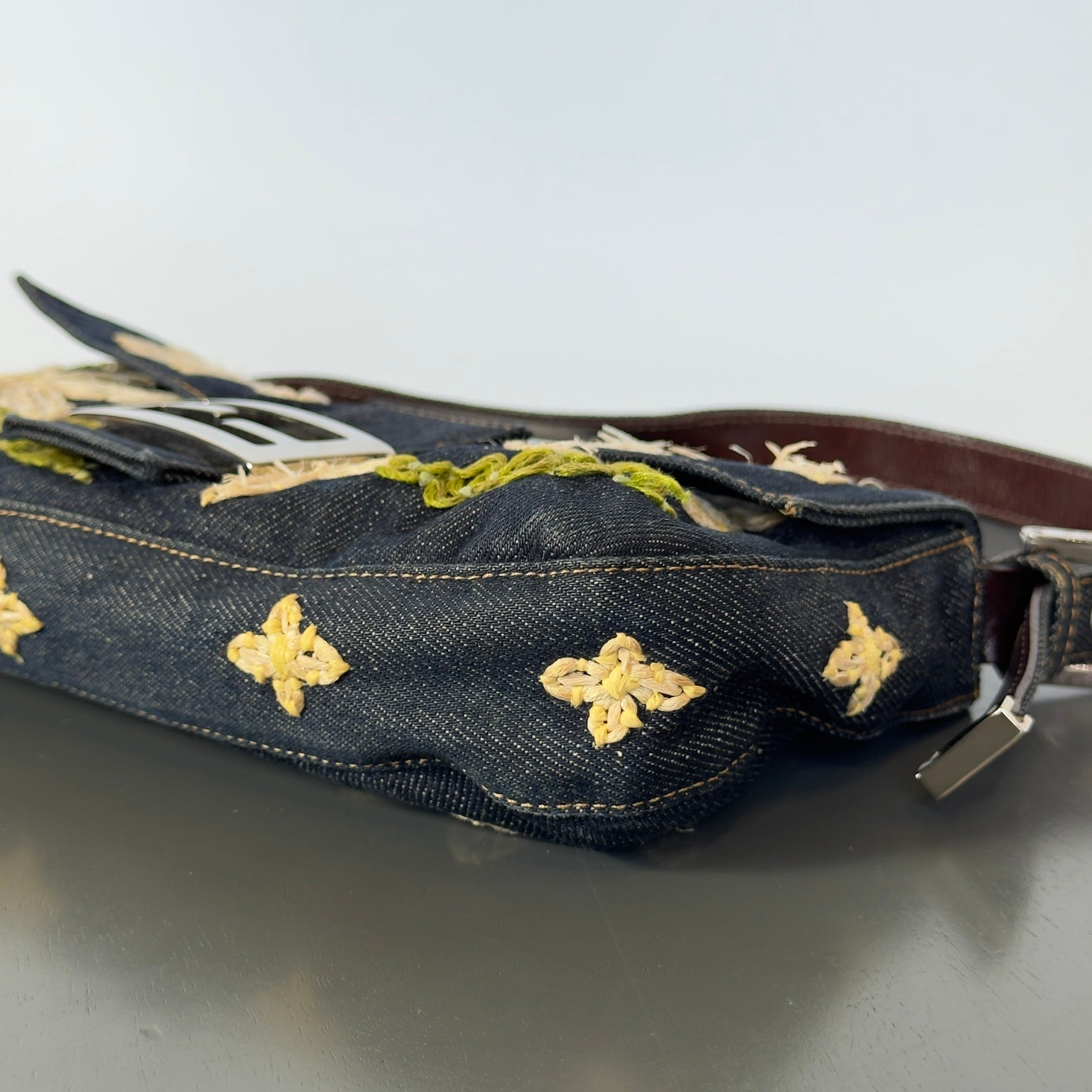 Fendi Denim Floral Baguette - Queen May