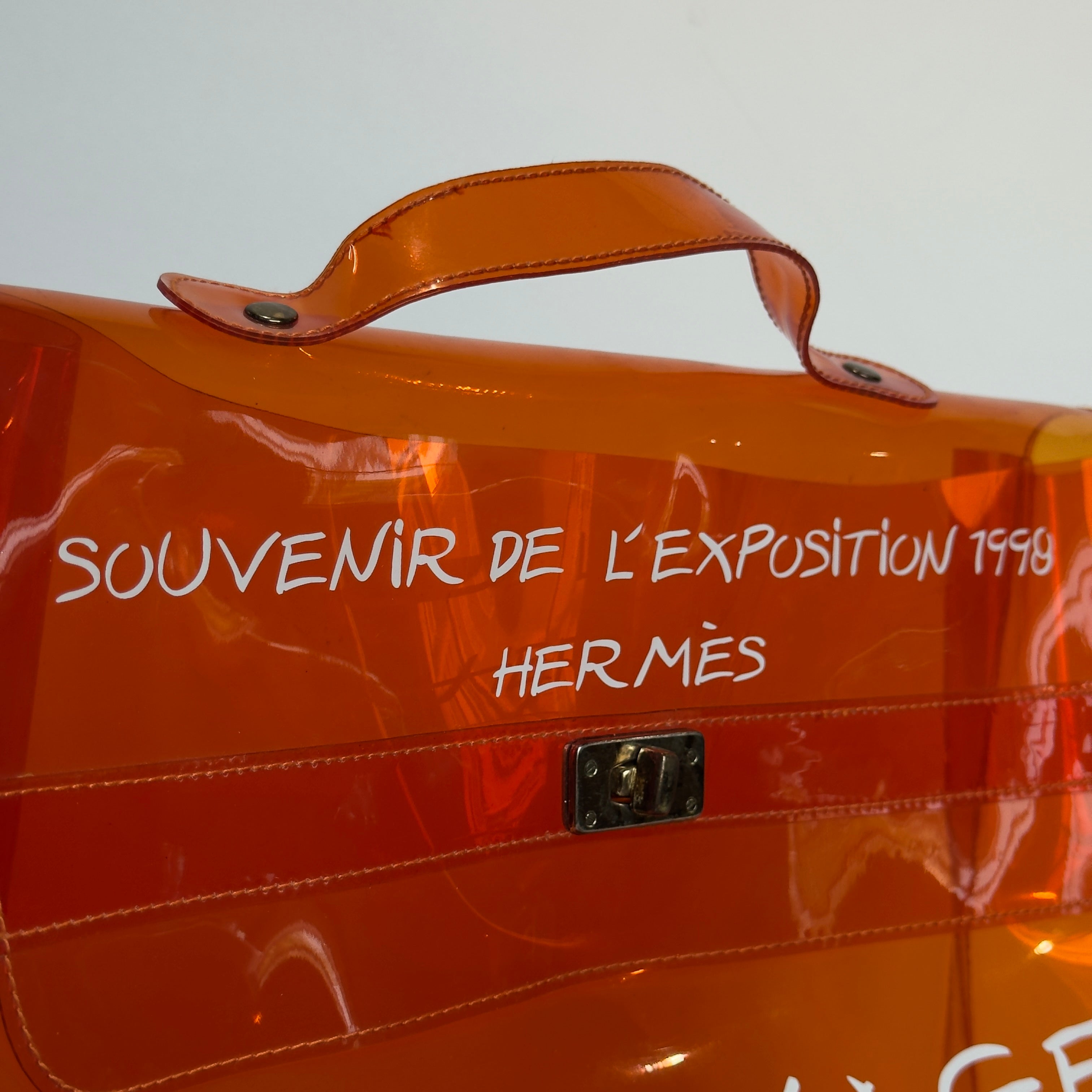 Hermes Vinyl Souvenirs De L'Exposition Kelly PVC Orange