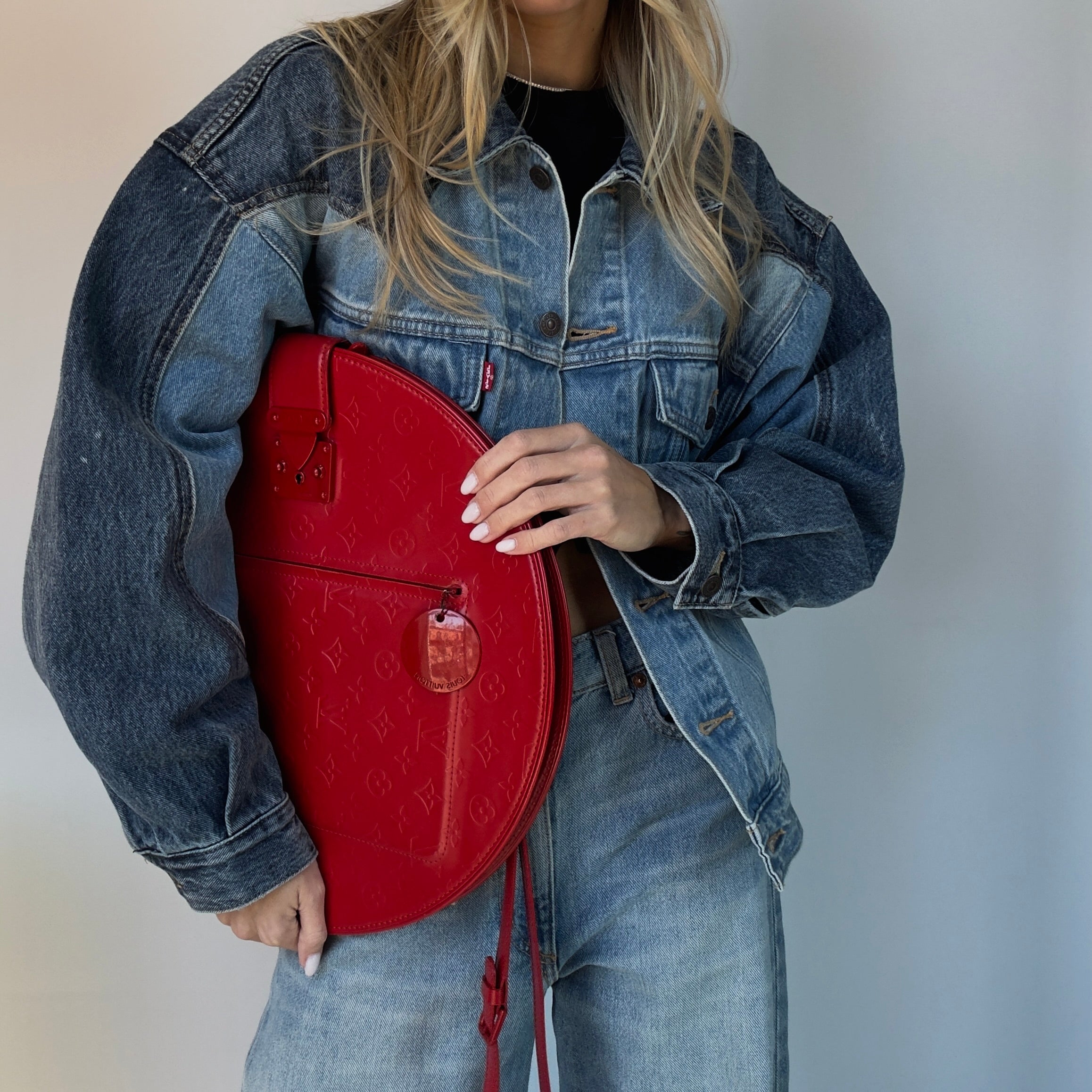 Louis Vuitton Red Monogram Matte Leather Op Art Round Bag x Marc Jacobs - Queen May