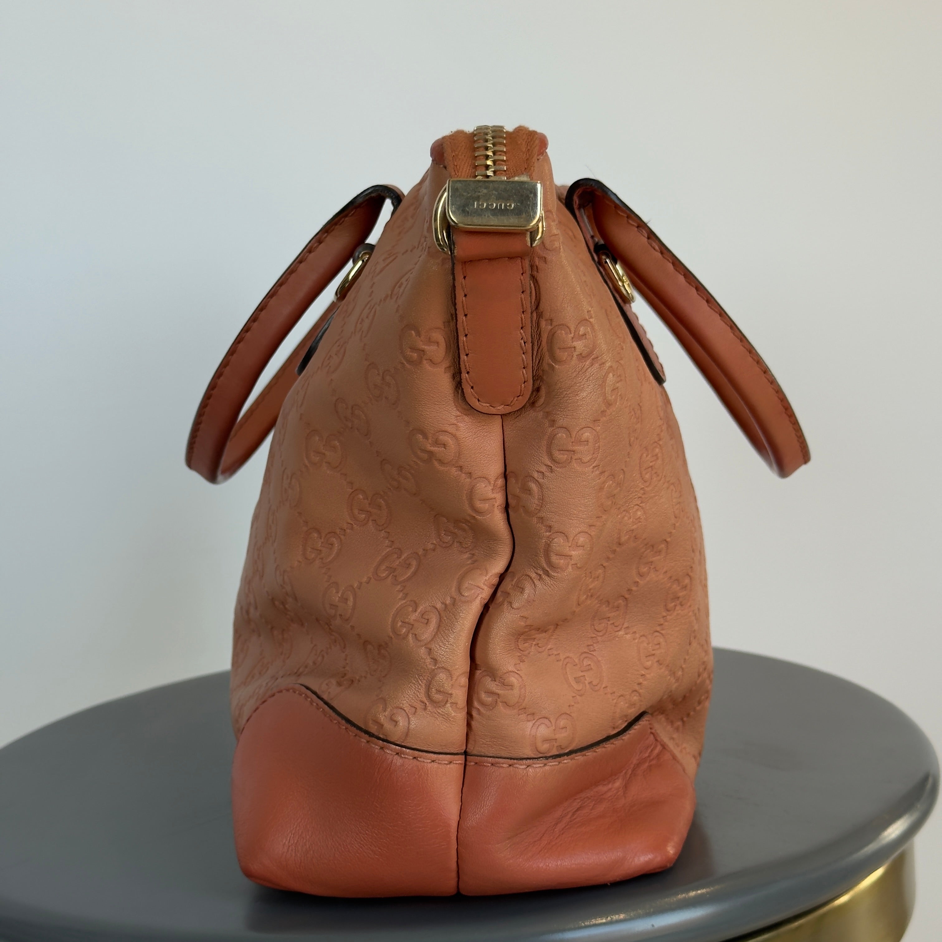 Gucci Leather Heart Bit GG Peach Tote - Queen May