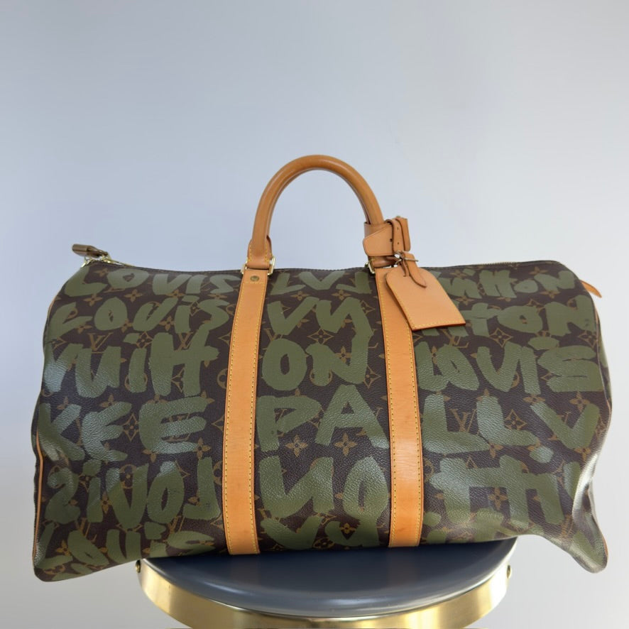 Louis Vuitton Stephen Sprouse Monogram Graffiti Keepall 50 Dark Green - Queen May