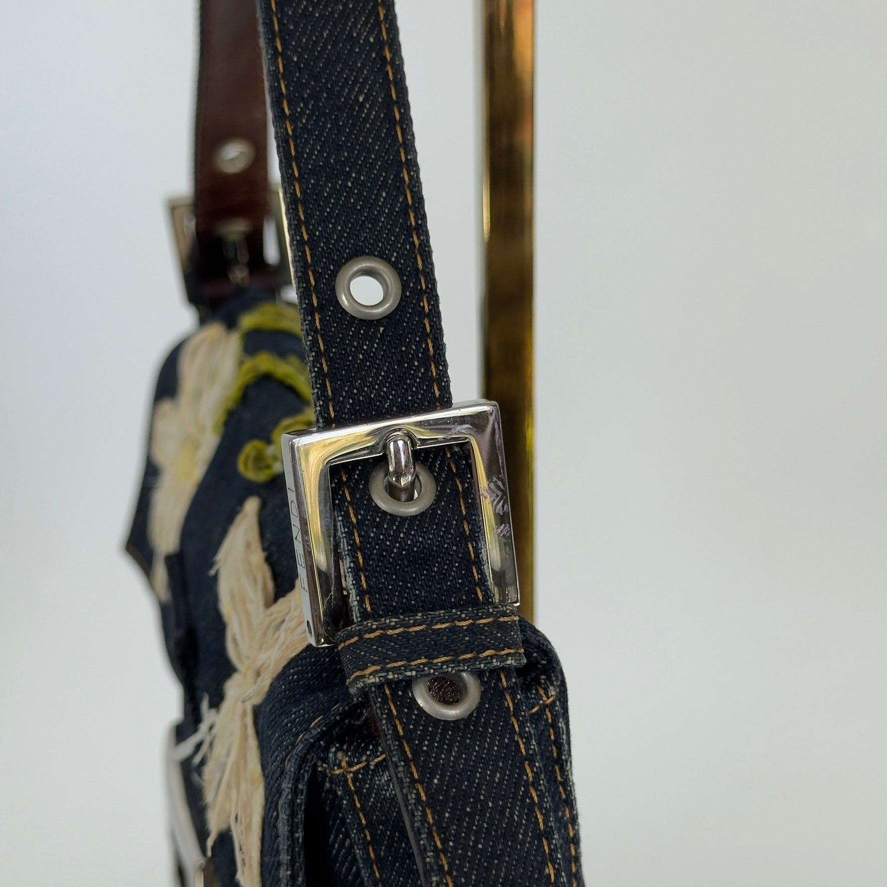 Fendi Denim Floral Baguette - Queen May