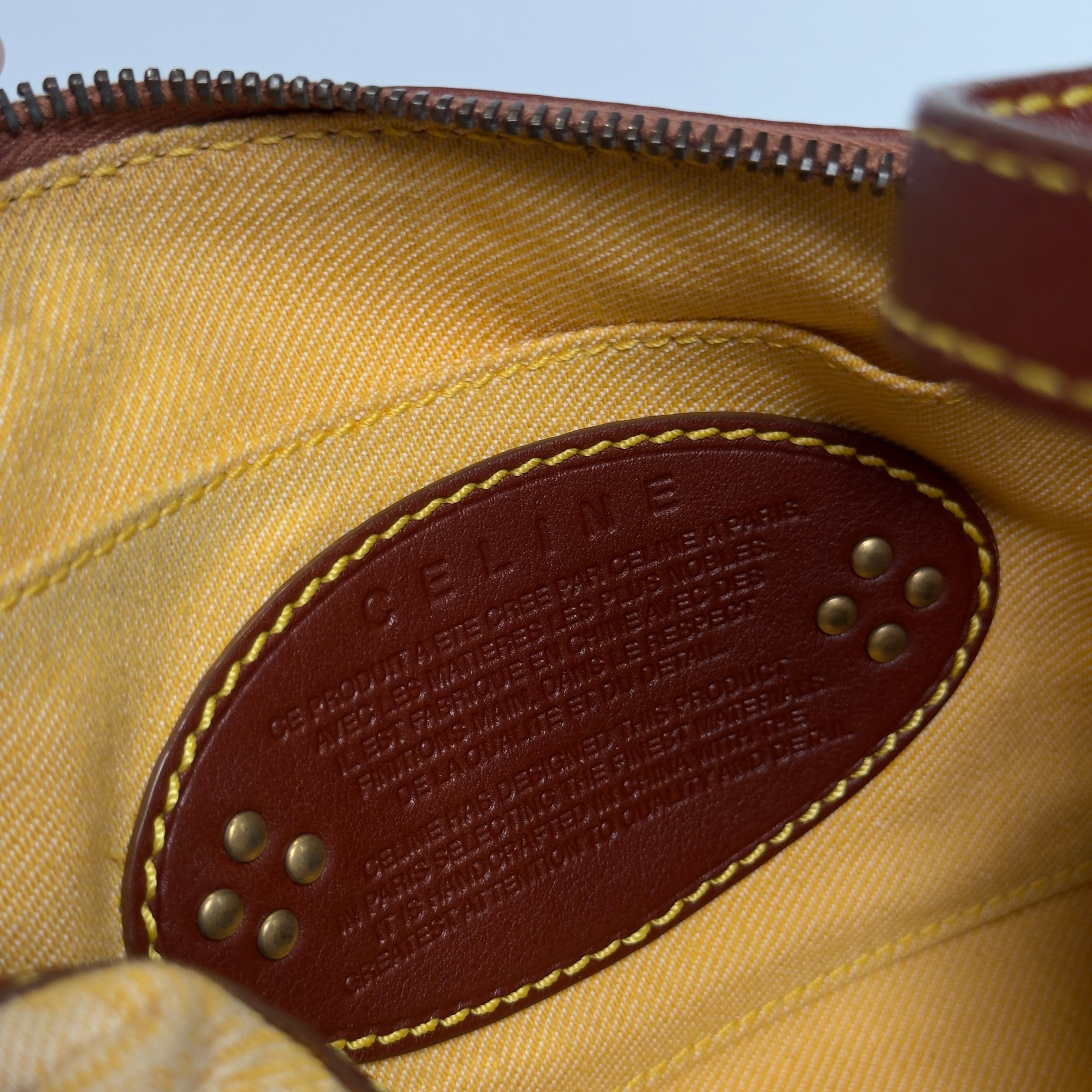 Celine Butter Yellow Sac Main Toile Shoulder Bag