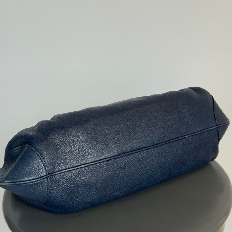 Salvatore Ferragamo Navy Gancini Marisa 21 Handbag - Queen May